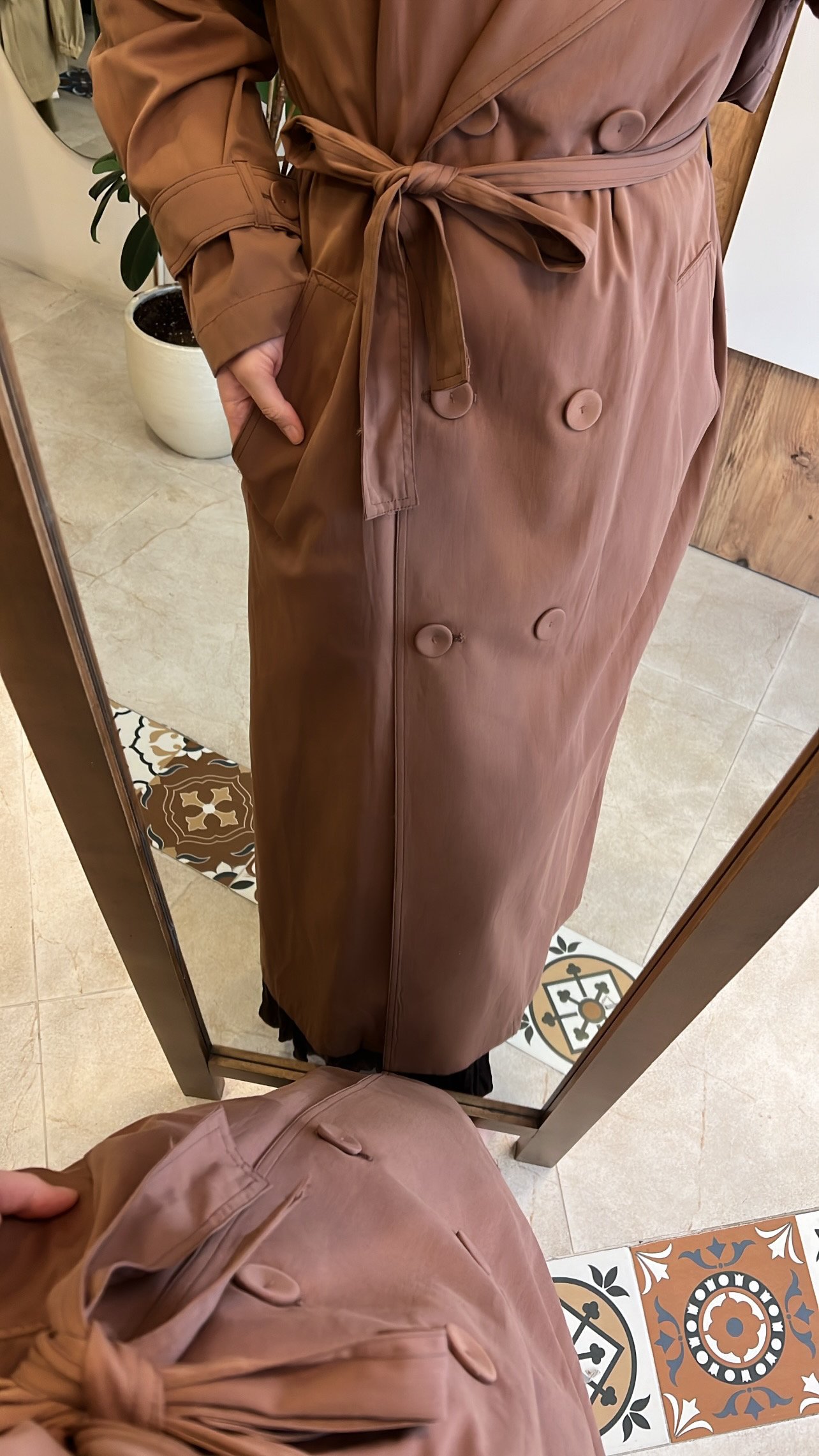 Allerli kruvaze trençkot kahve CEREMONY 