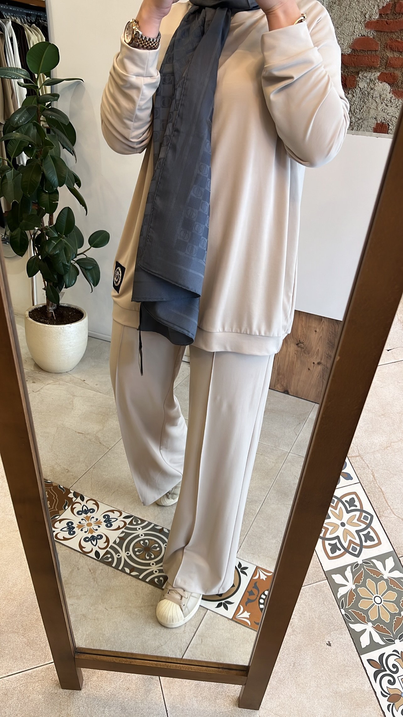 Arma detaylı bambu takım taş