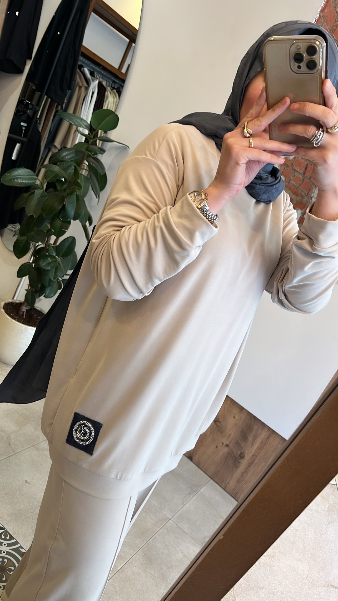 Arma detaylı bambu takım taş