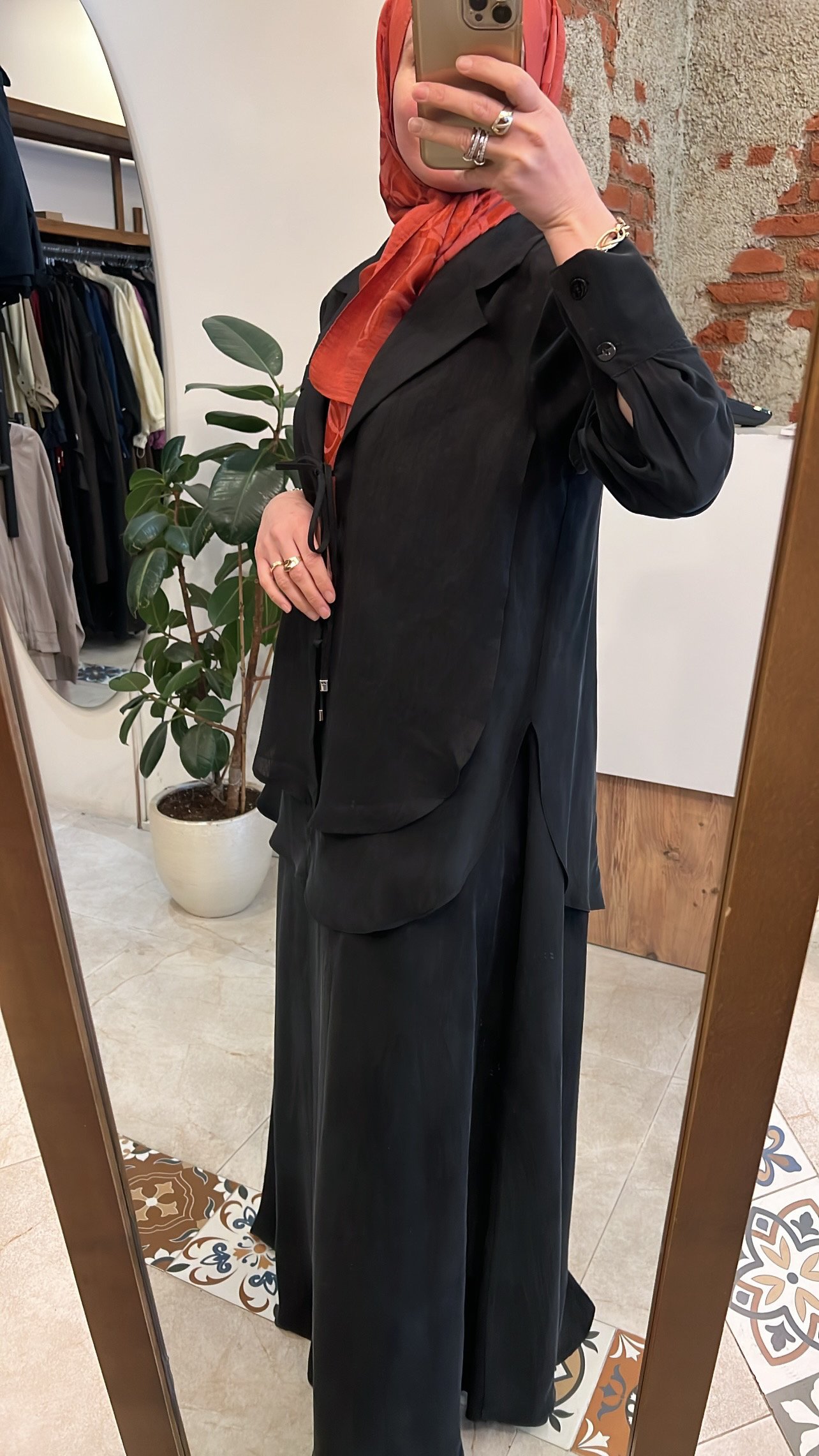Bağlama detaylı keten ceket elbise siyah MİSS DALİDA