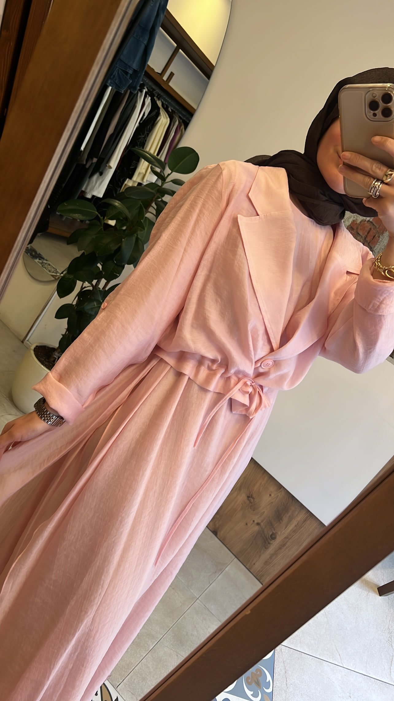 Bolerolu kolsuz elbise pembe CEREMONY