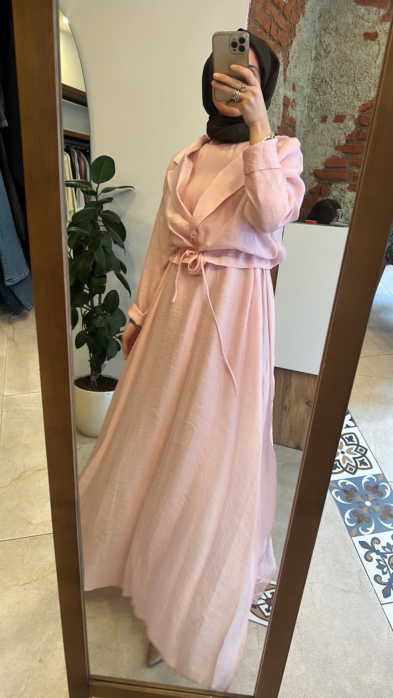 Bolerolu kolsuz elbise pembe CEREMONY