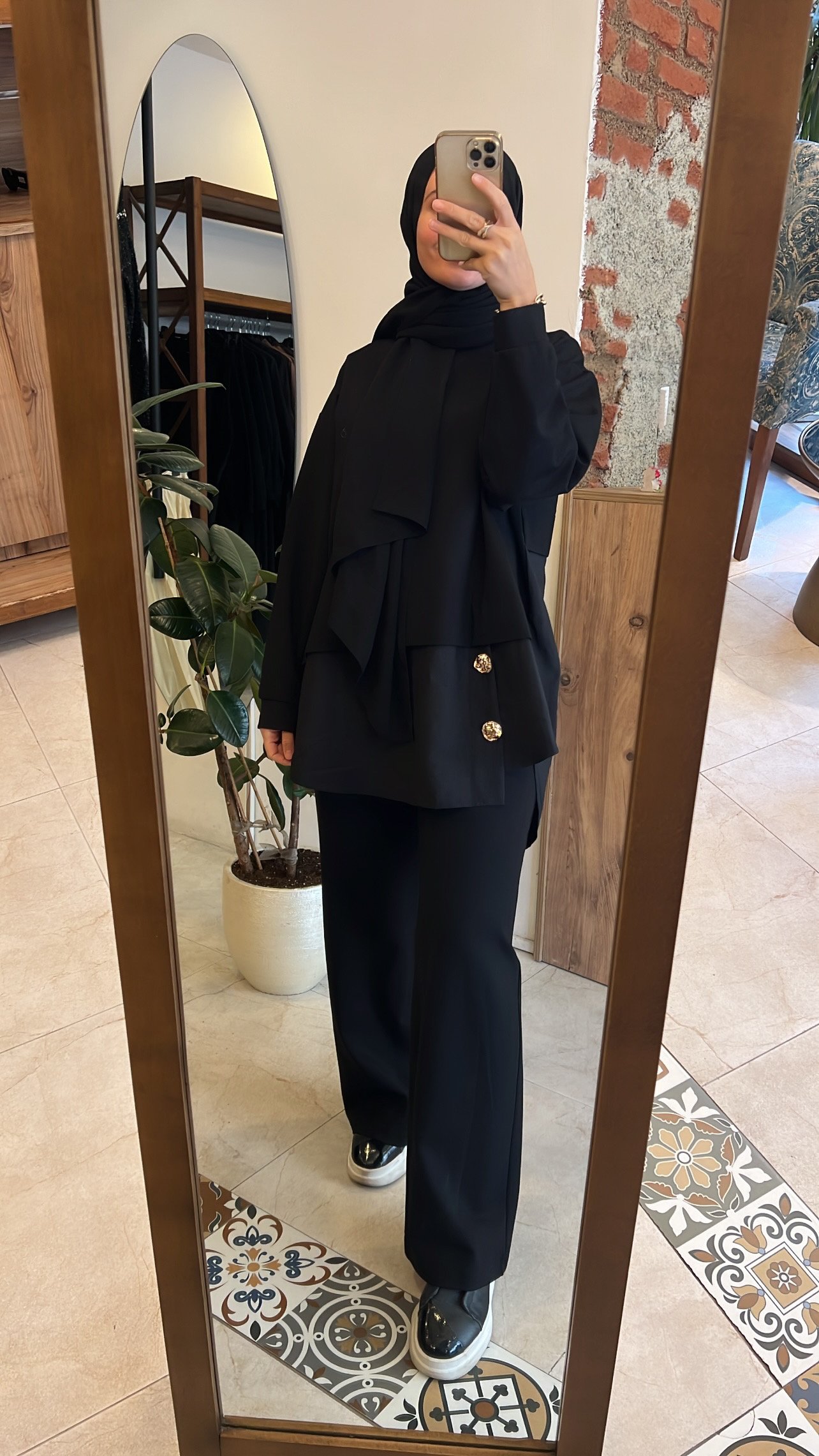 Ceremony gold düğmeli takım siyah