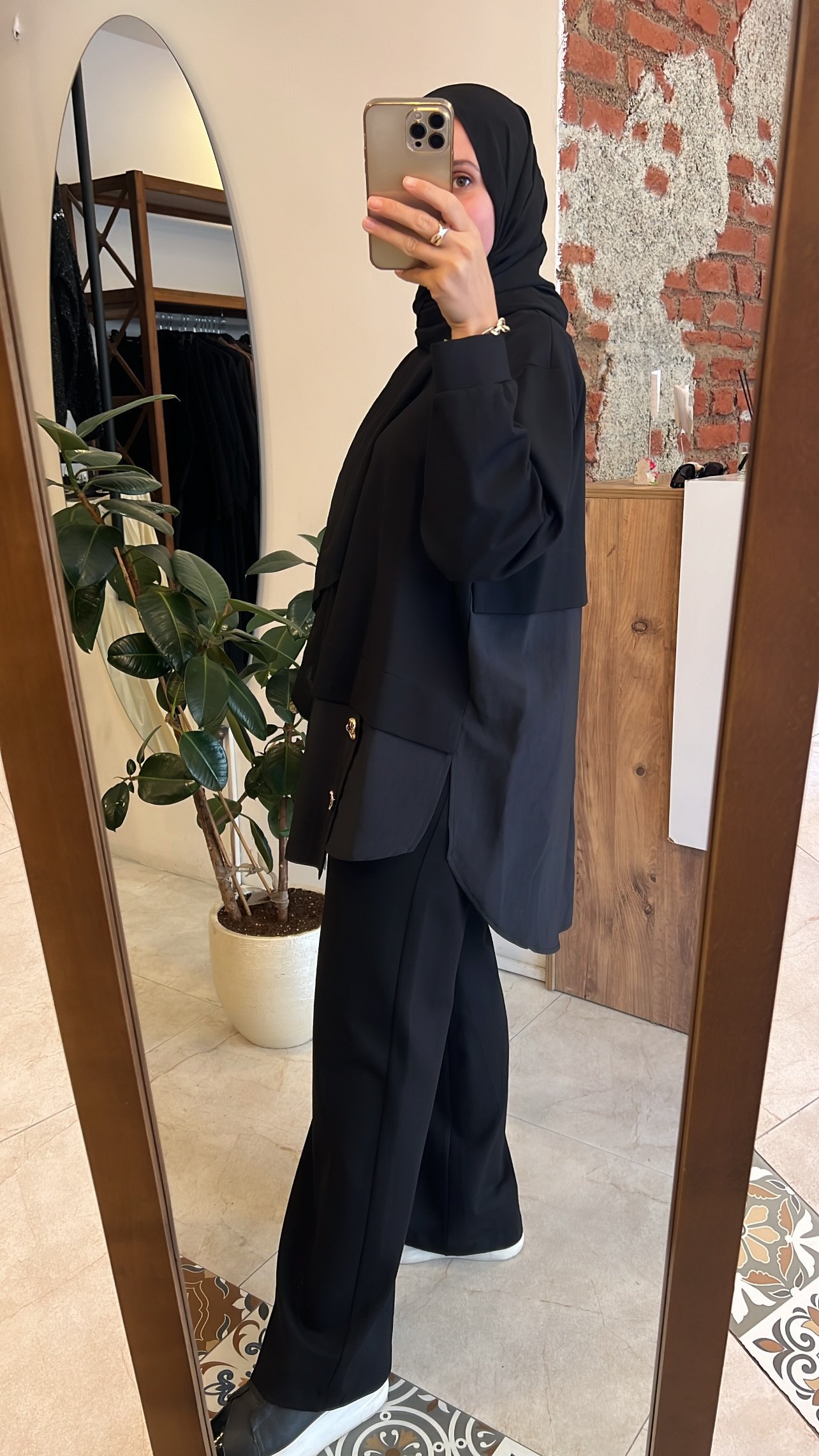 Ceremony gold düğmeli takım siyah