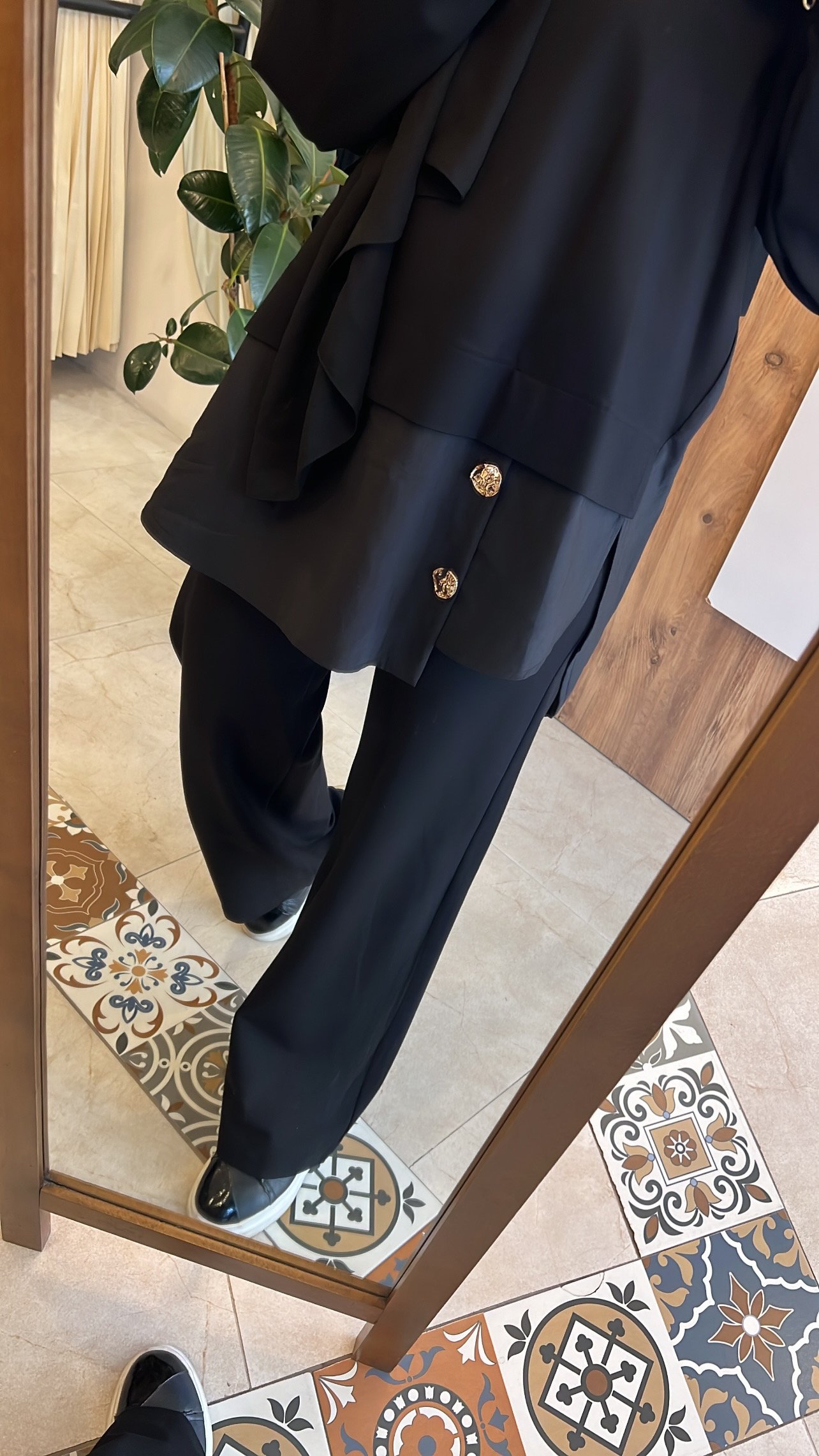 Ceremony gold düğmeli takım siyah