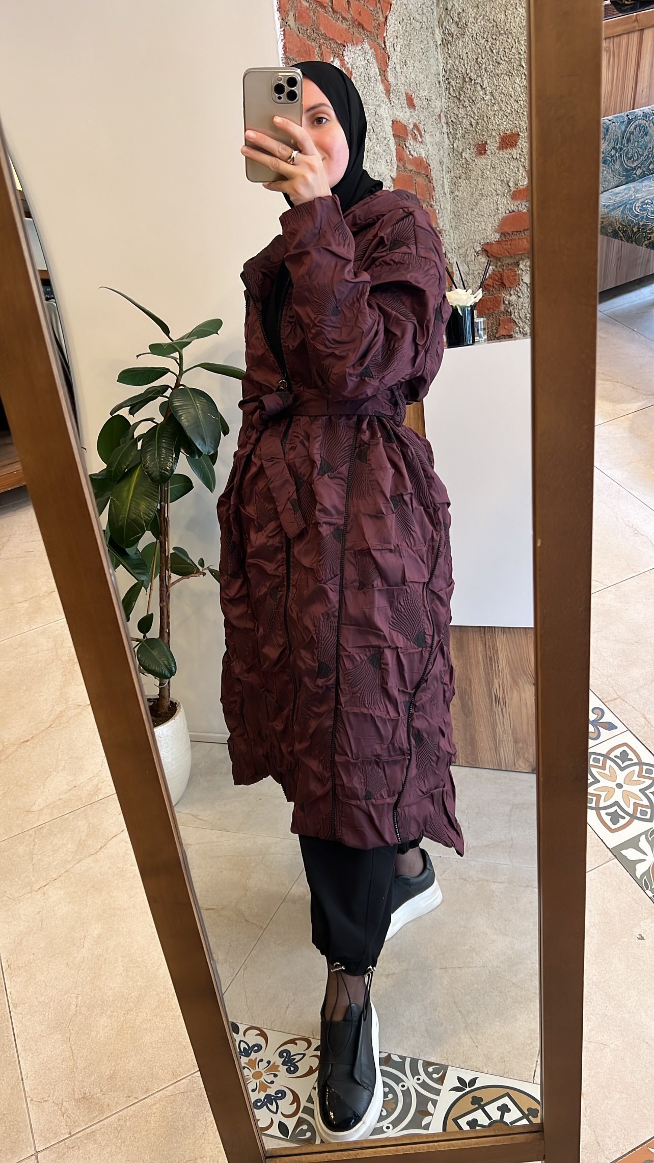 CEREMONY Santana çok fermuarlı kap bordo