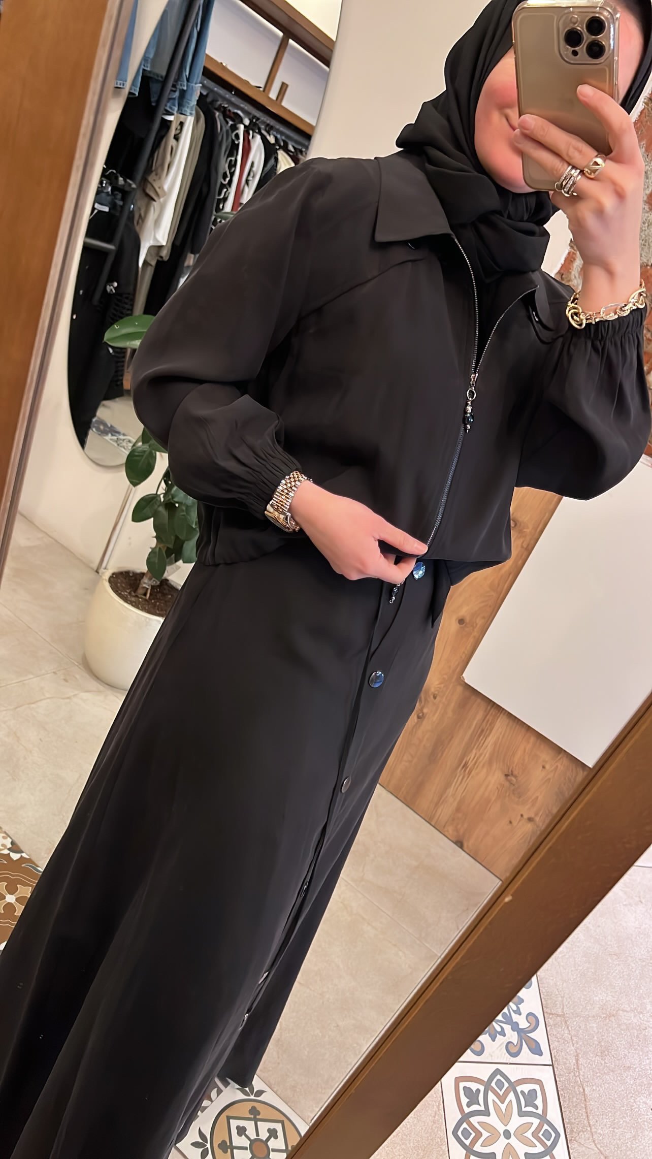 Çıt çıt detaylı bolerolu elbise siyah CEREMONY