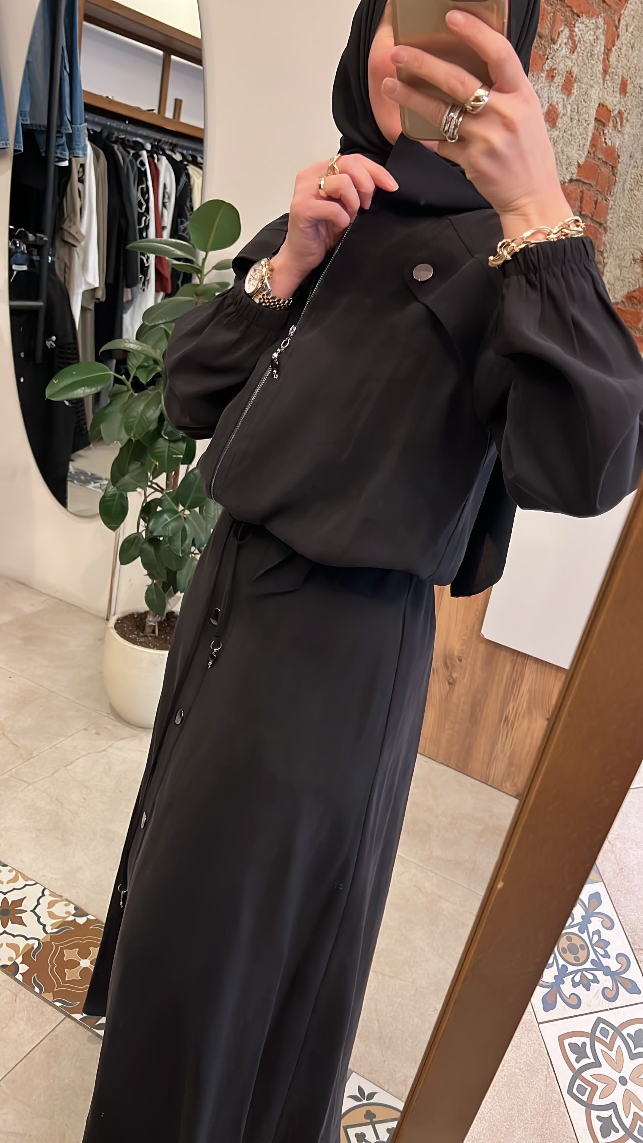 Çıt çıt detaylı bolerolu elbise siyah CEREMONY