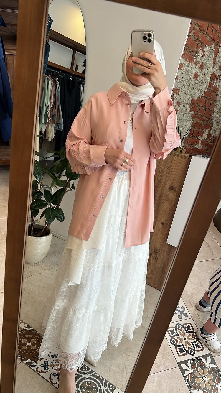 Emili Gömlek Pembe Venöve