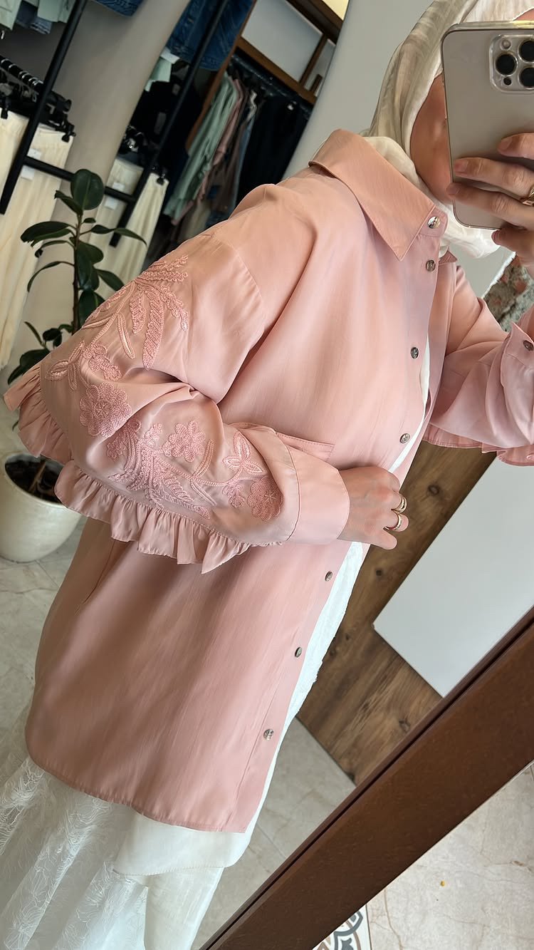 Emili Gömlek Pembe Venöve