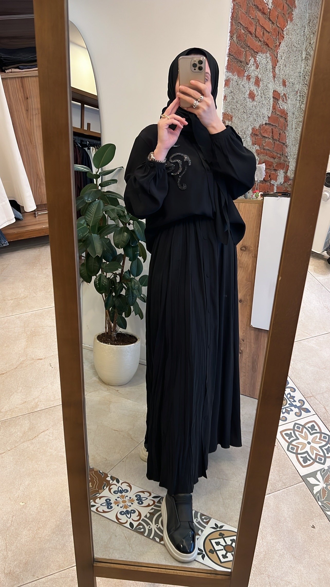 Etekli Modal takım siyah CEREMONY