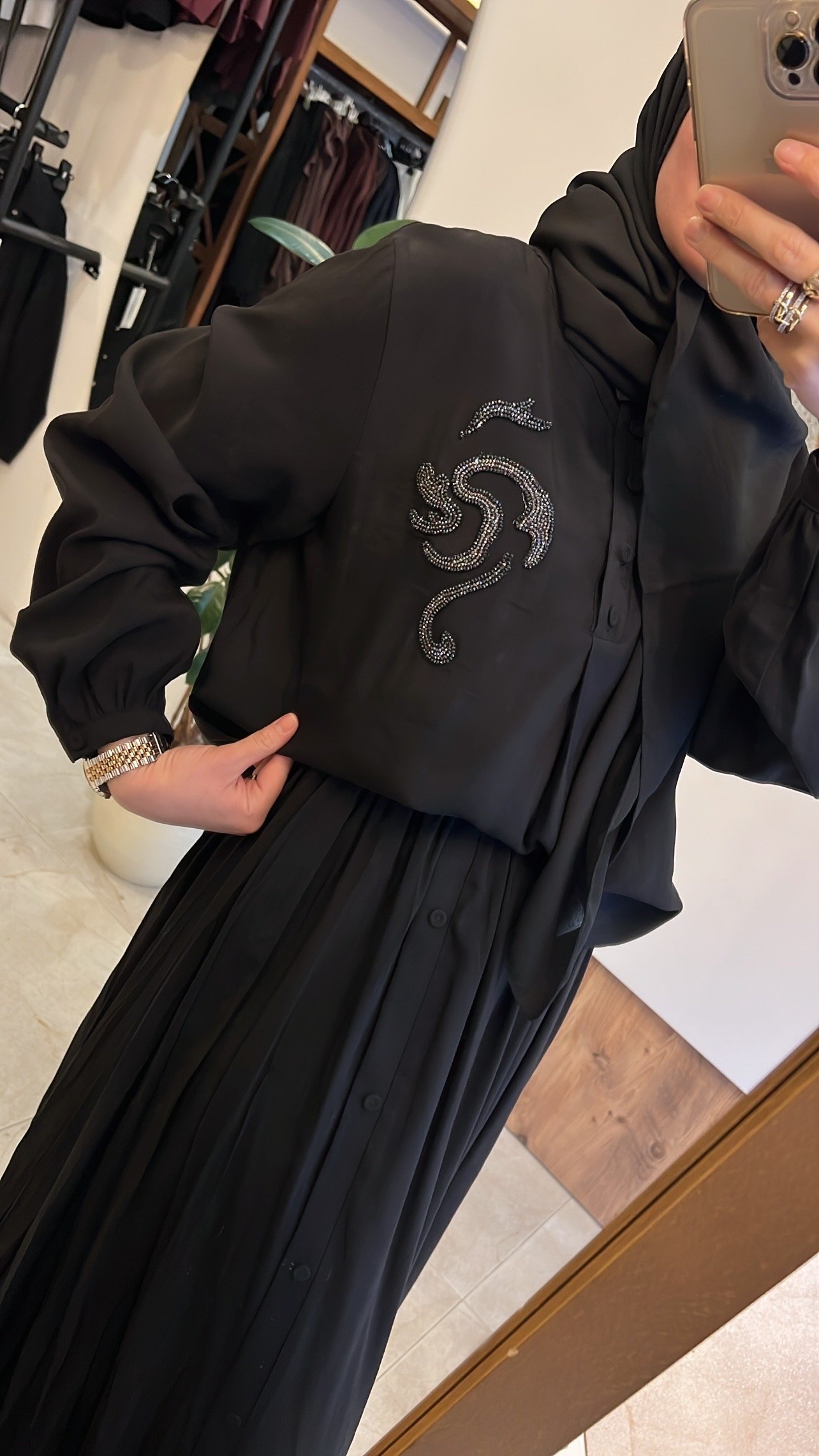 Etekli Modal takım siyah CEREMONY