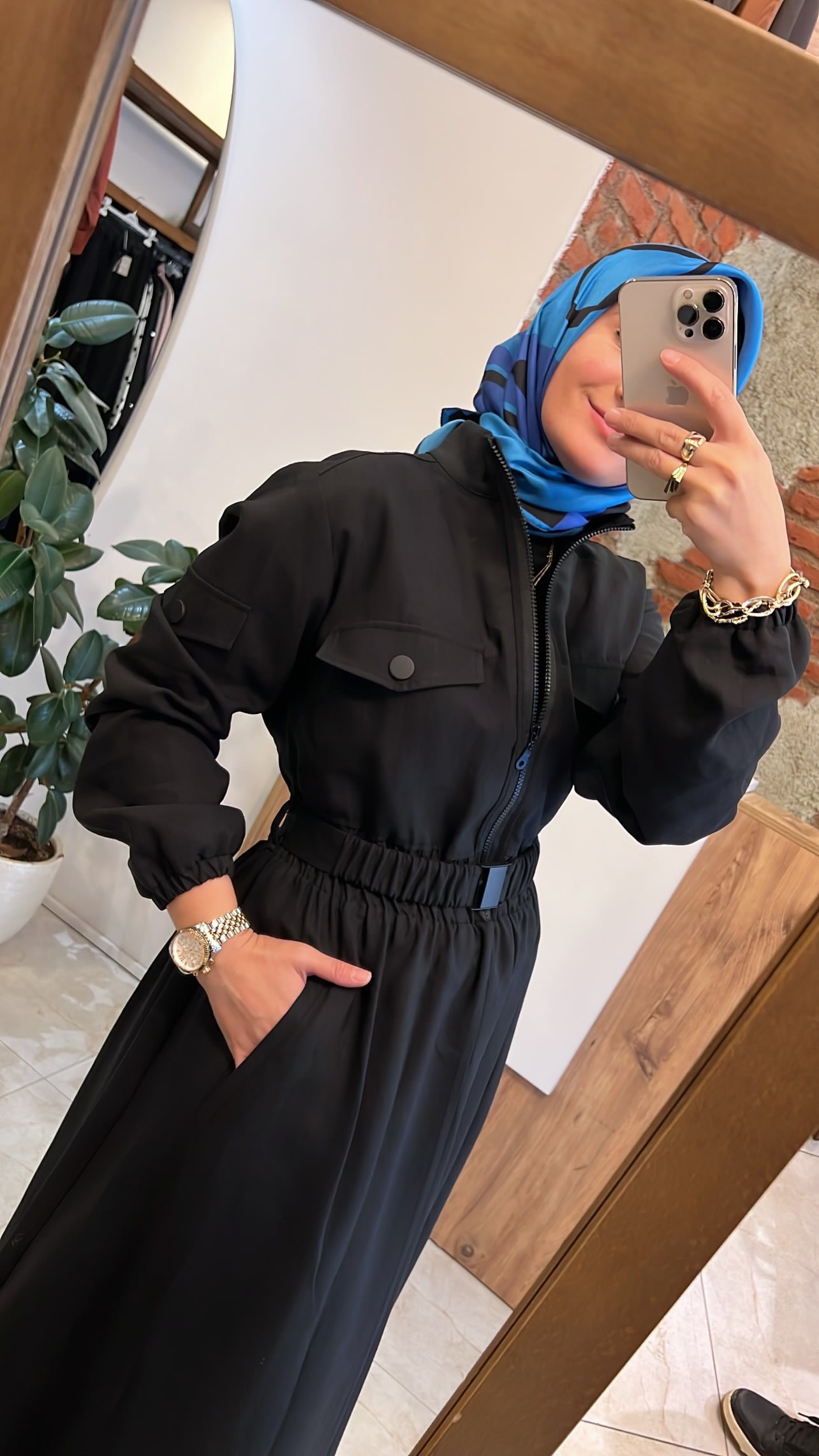 Fermuarlı elbise siyah YEŞİM ÖZCAN