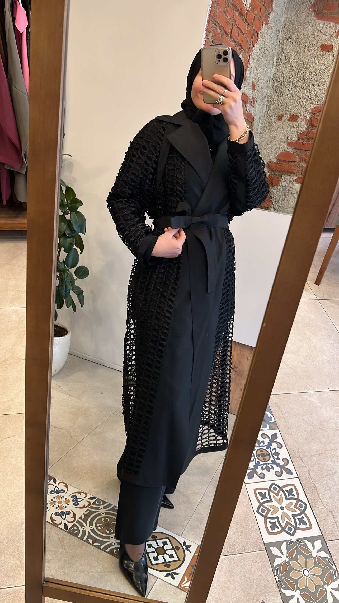 File örgü detaylı trençkot CEREMONY