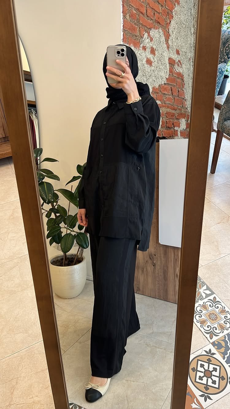 Garnili  Bambu Gömlekli Takım Siyah Ceremony