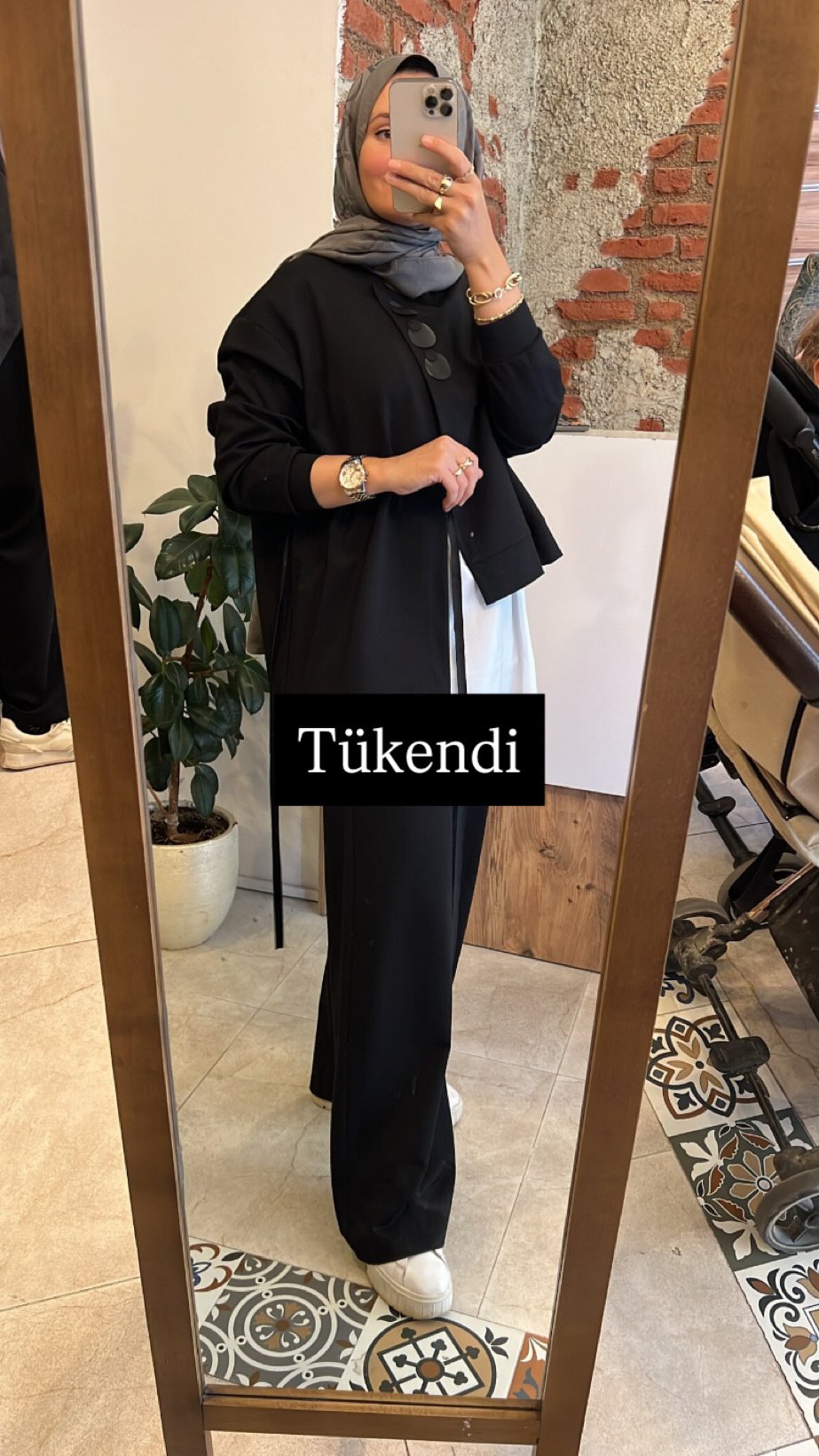İçi gömlek detaylı luna pantolonlu takım siyah CEREMONY
