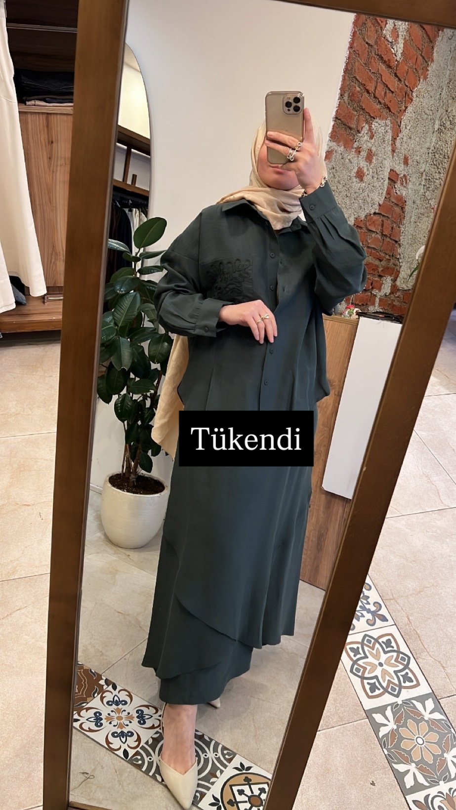 İşlemeli tensel takım yeşil CEREMONY