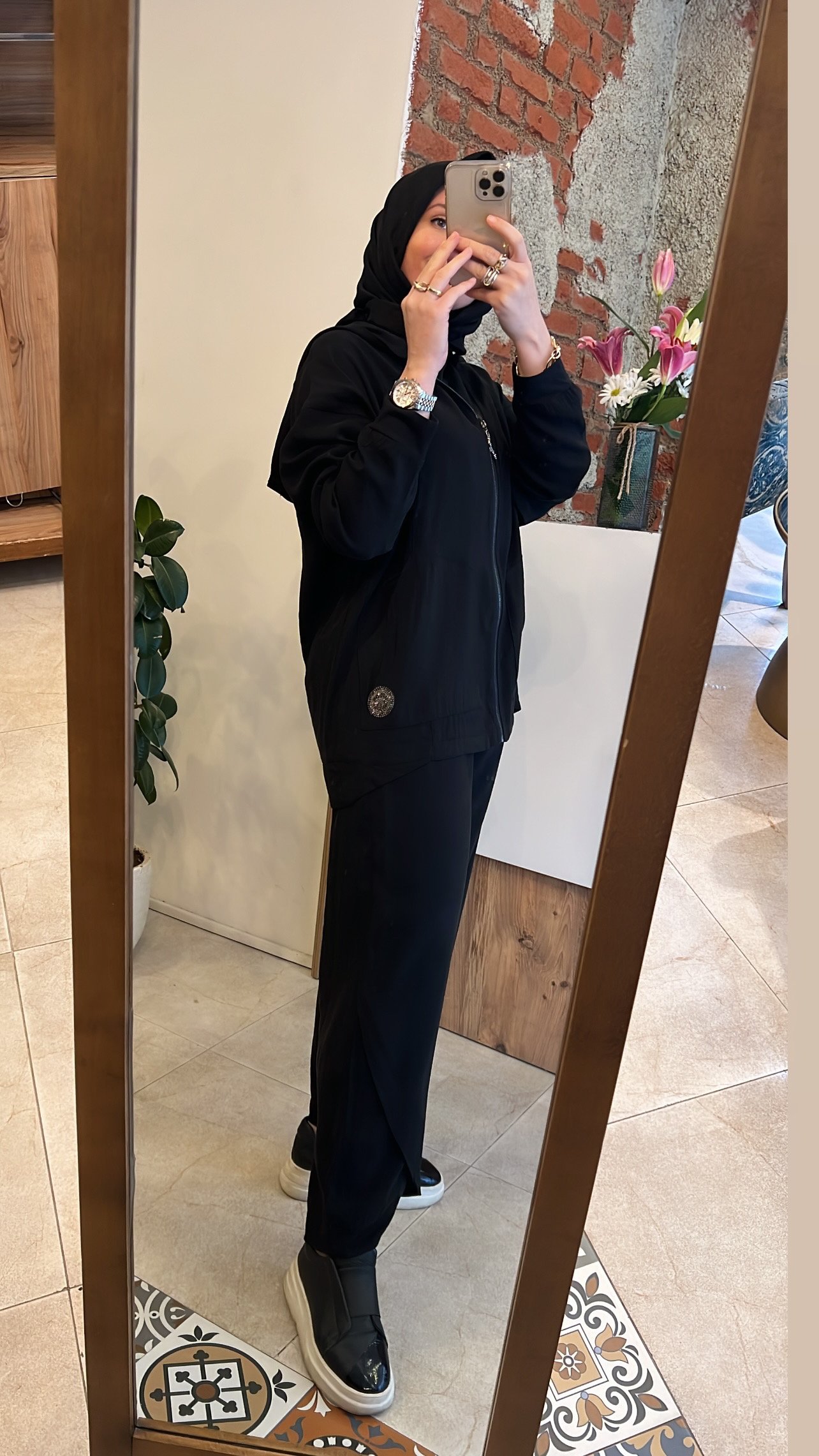 Kapşonlu Modal takım siyah CEREMONY