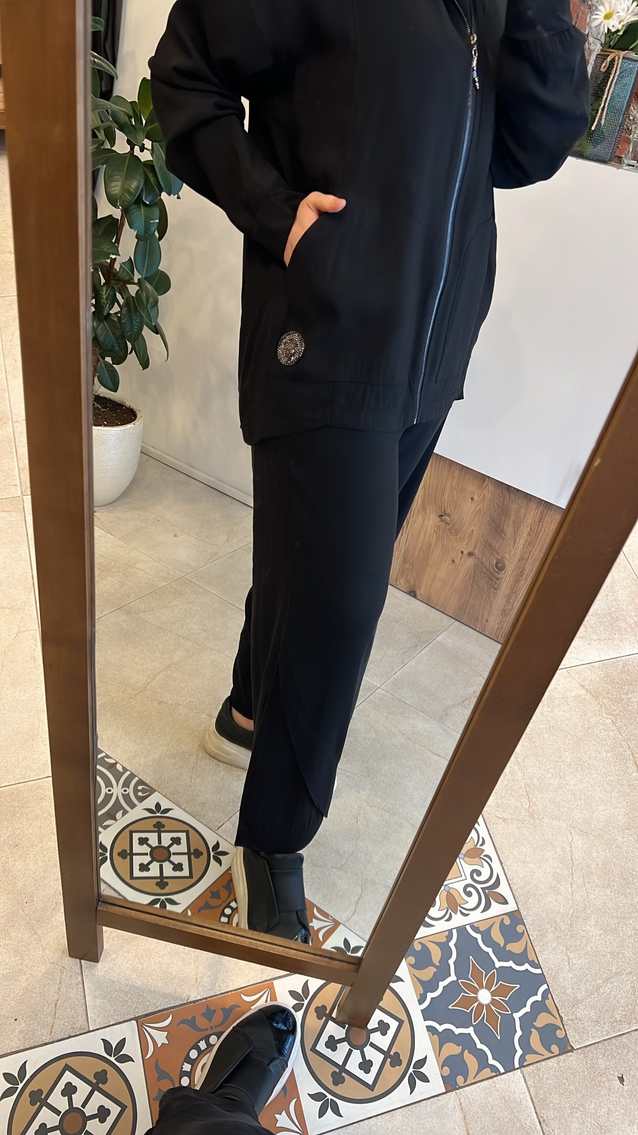 Kapşonlu Modal takım siyah CEREMONY