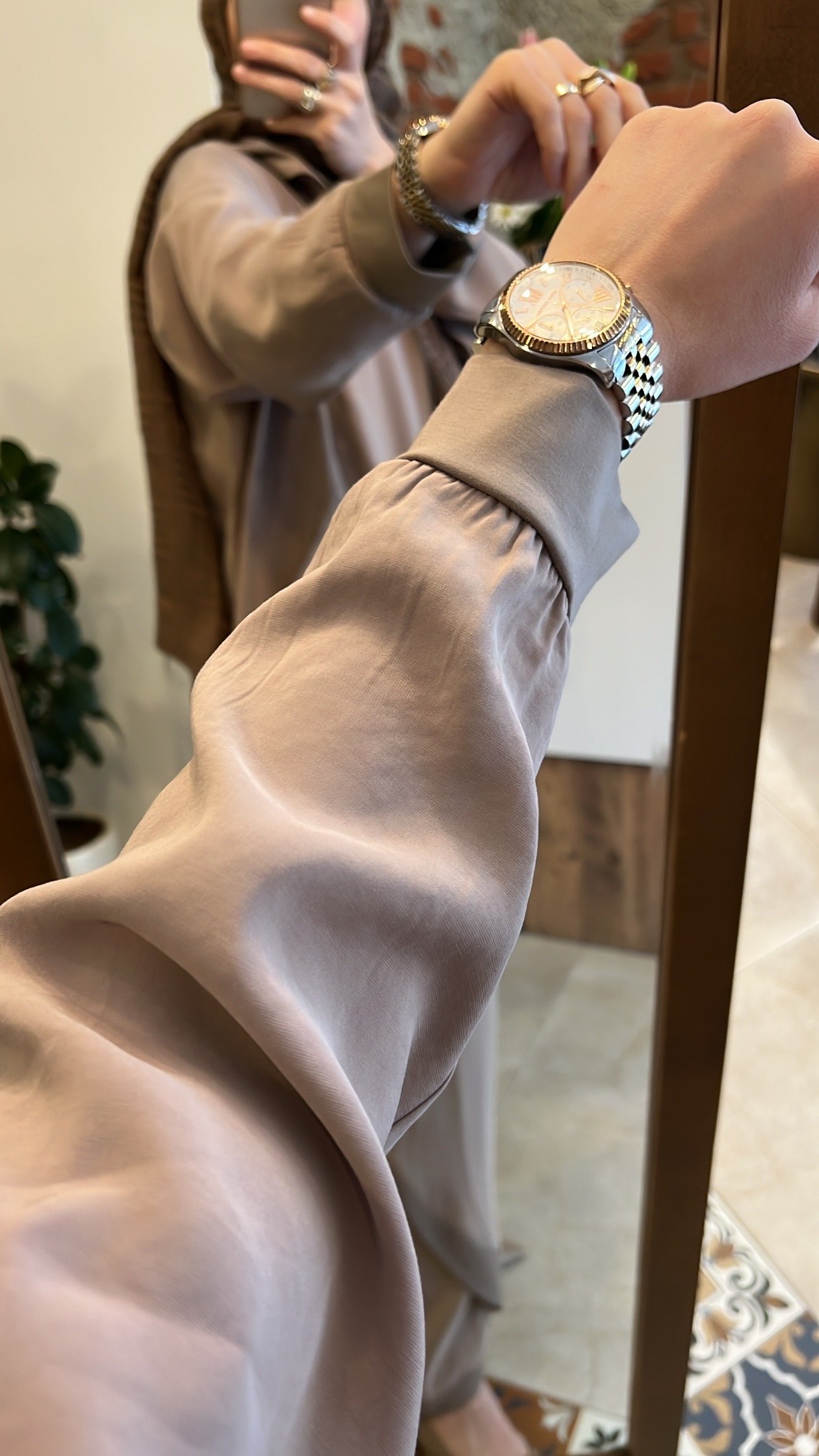 Kapşonlu Modal takım taş rengi CEREMONY