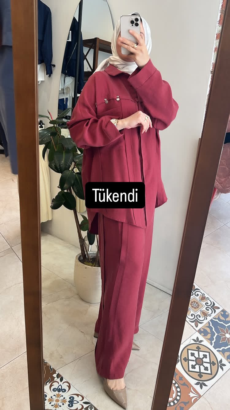 Keten Pantolonlu Takım Ceremony