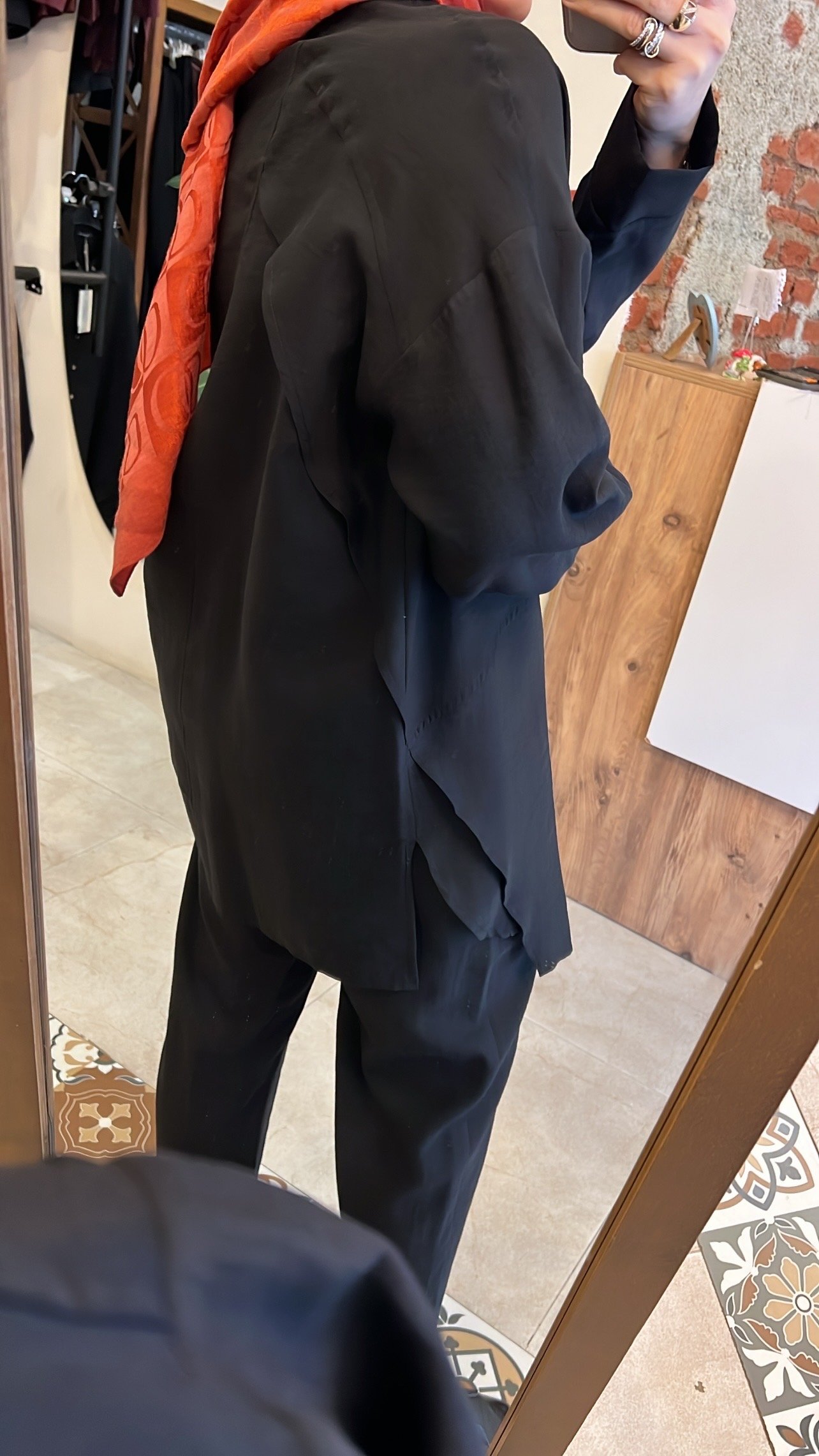 Keten pantolonlu takım siyah CEREMONY