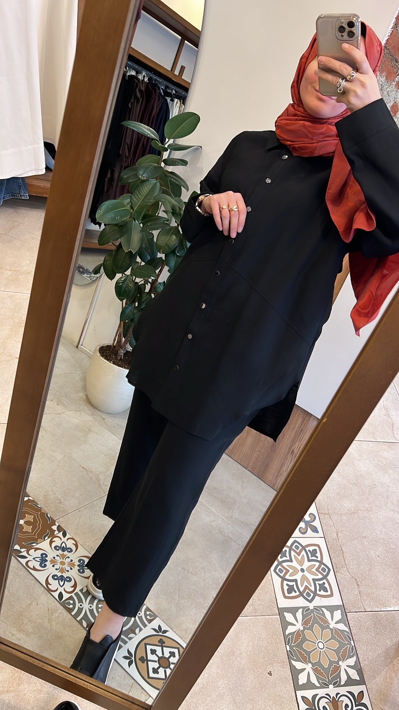 Keten pantolonlu takım siyah CEREMONY