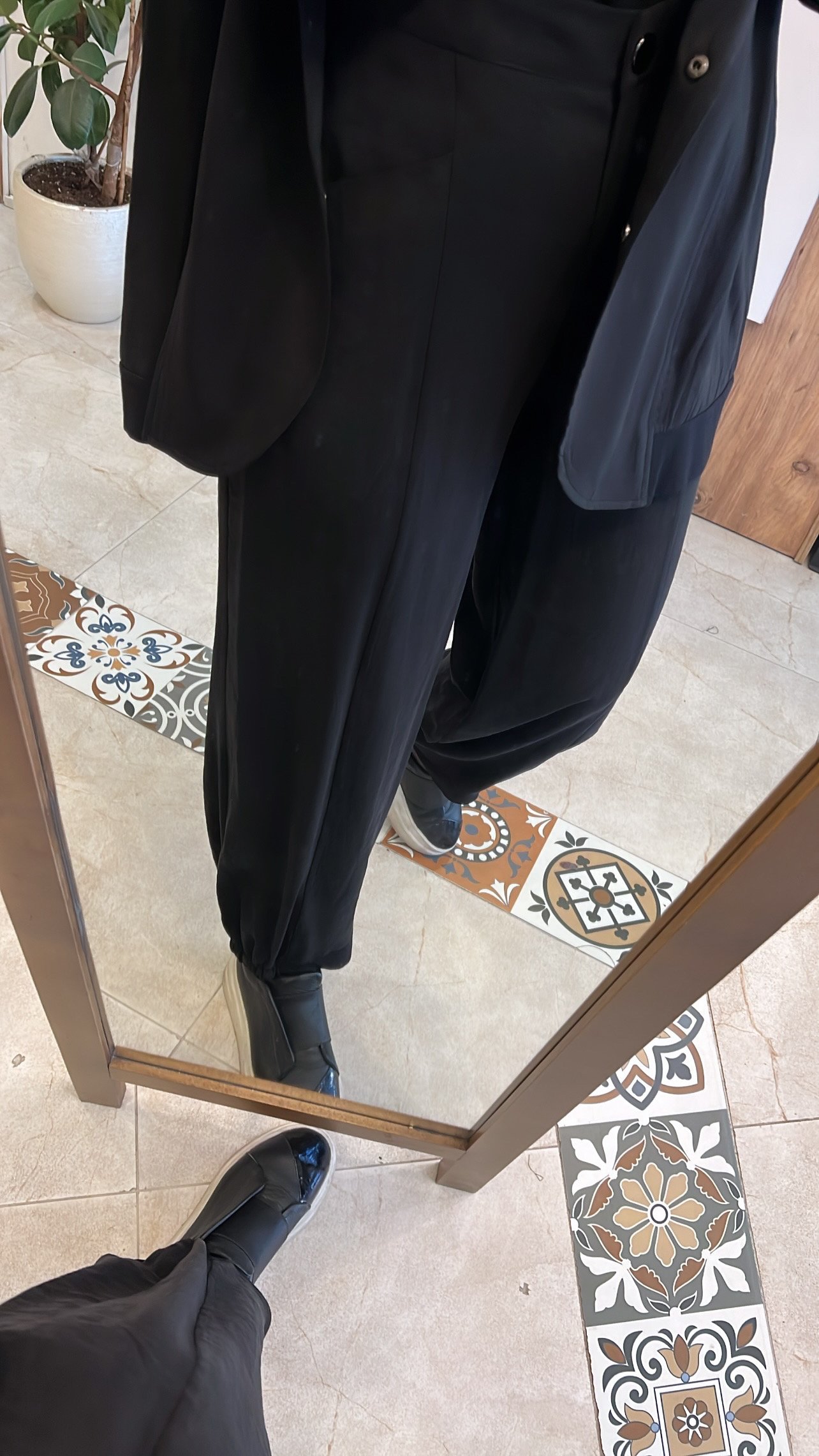 Kolu arma detaylı ceketli Modal takım siyah CEREMONY