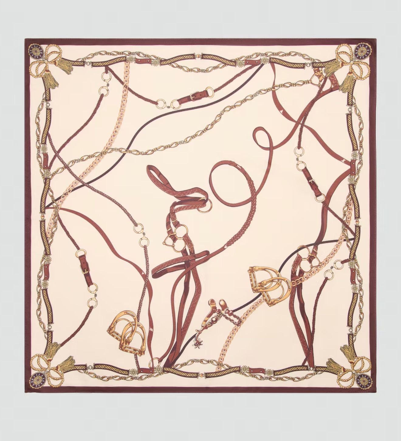 Krem kahve geçişli çok renkli omuz şalı 