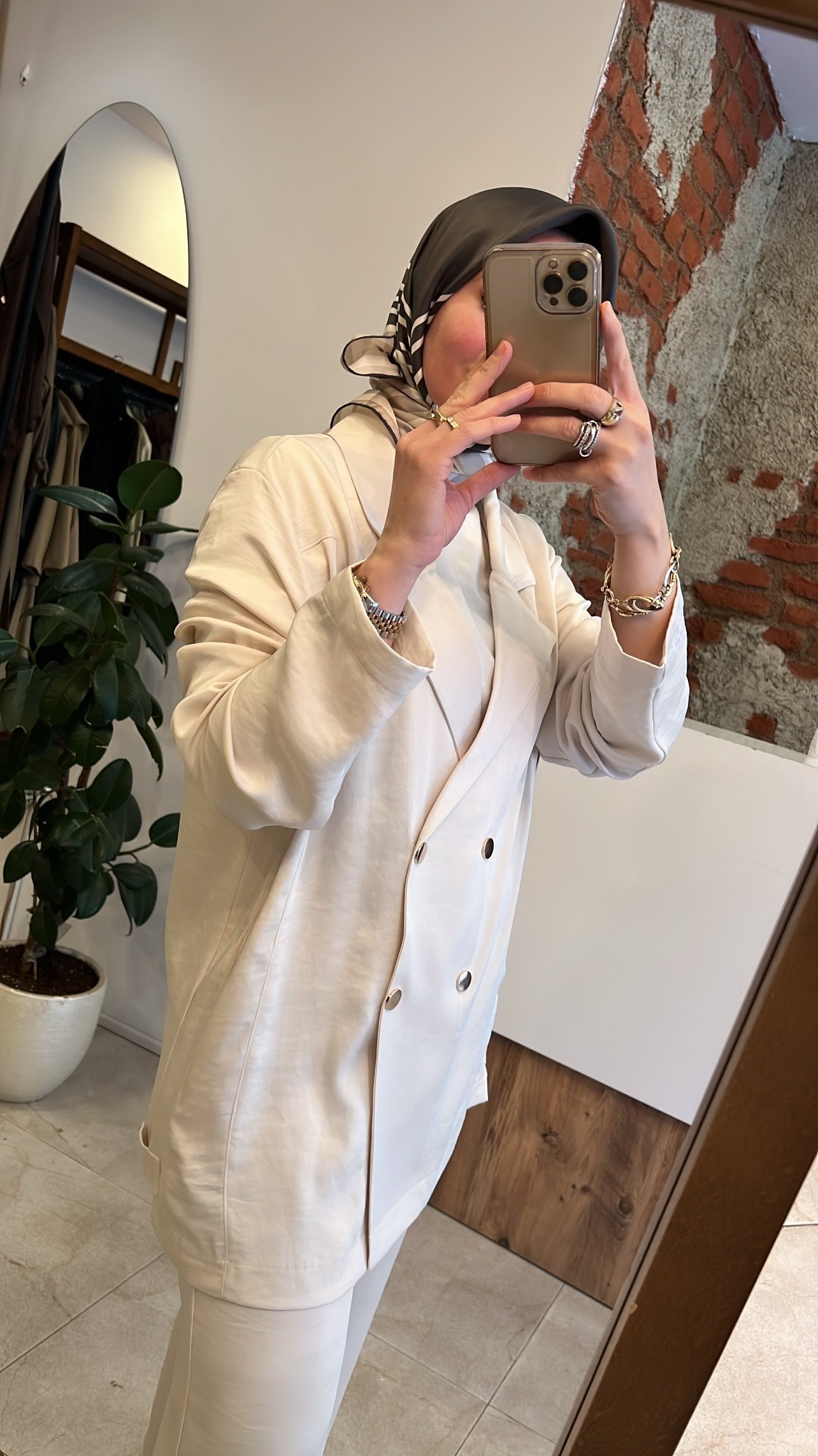 Kruvaze sapphire ceket krem CEREMONY