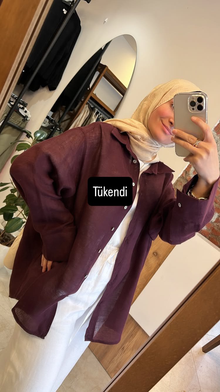Lin Gömlek  Mürdüm QOOQ Store