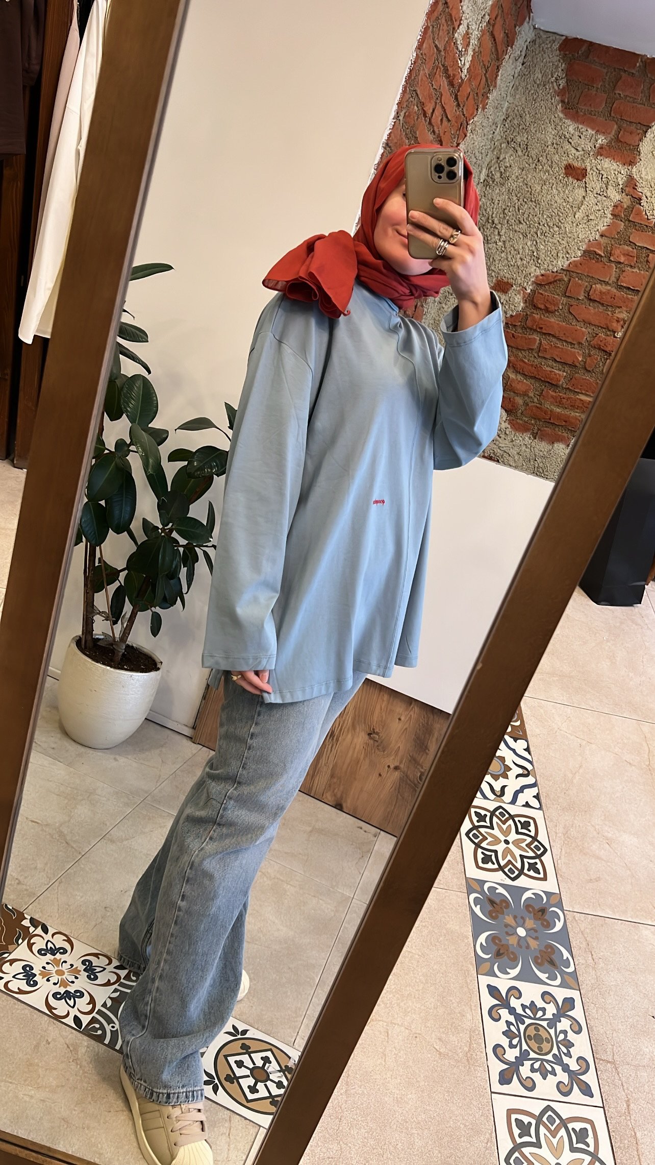 Nakışlı swaet mavi QOOQ