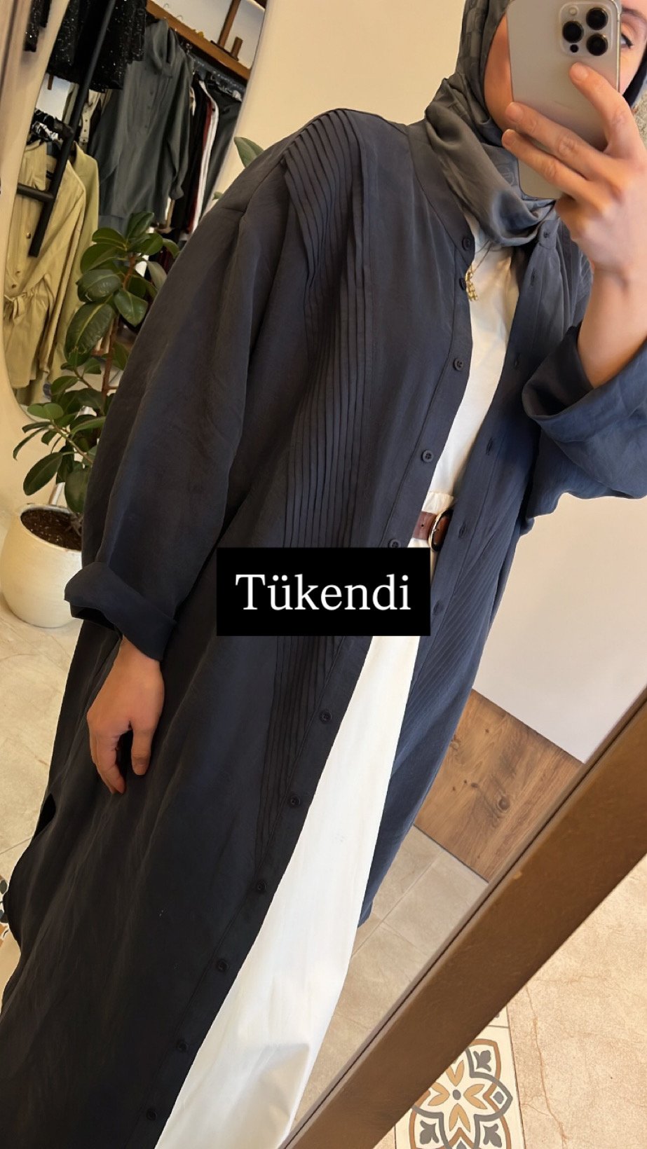 Nerva tunik lacivert QOOQ