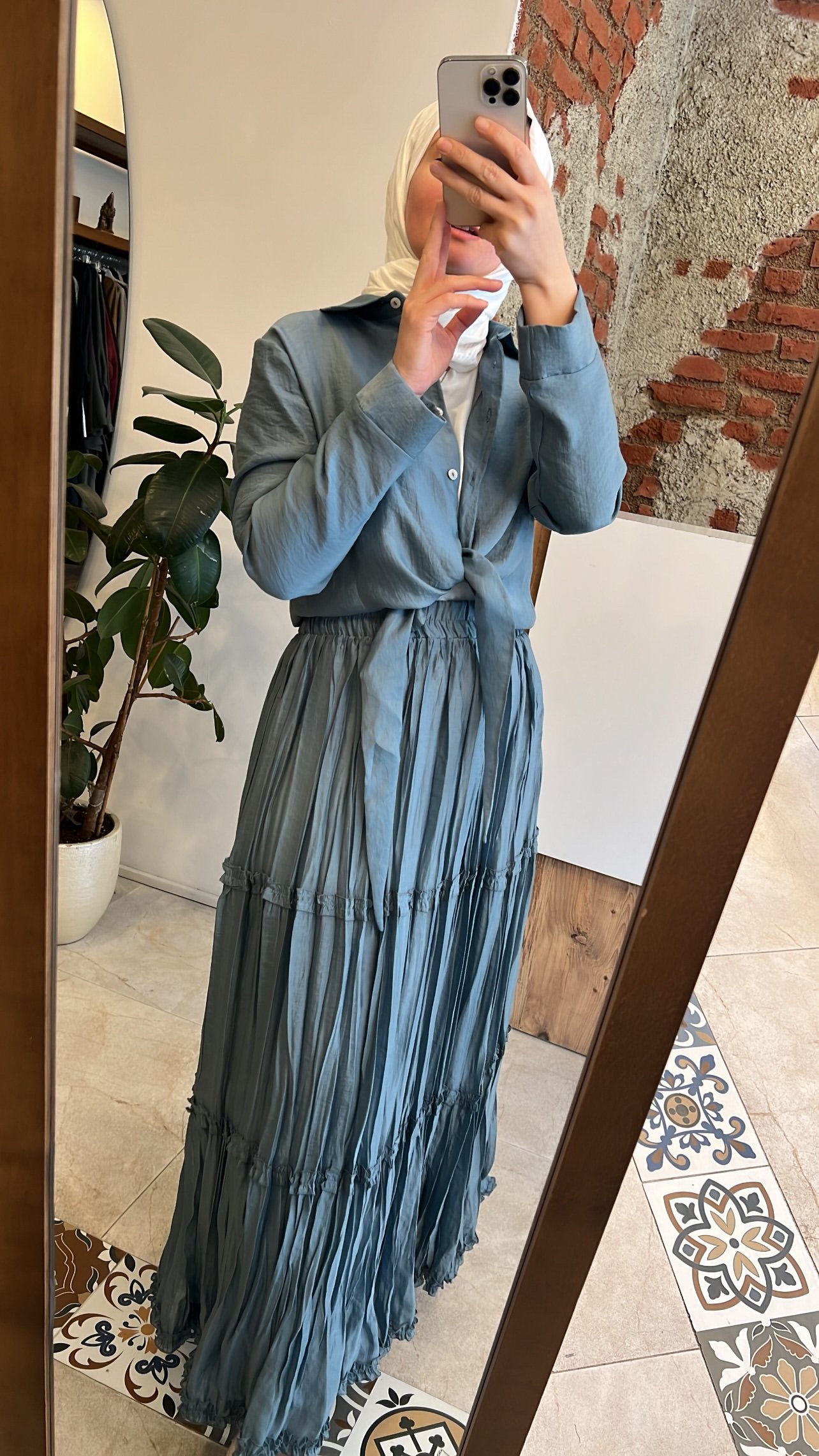 Önden bağlamalı Nil takım mavi CEREMONY