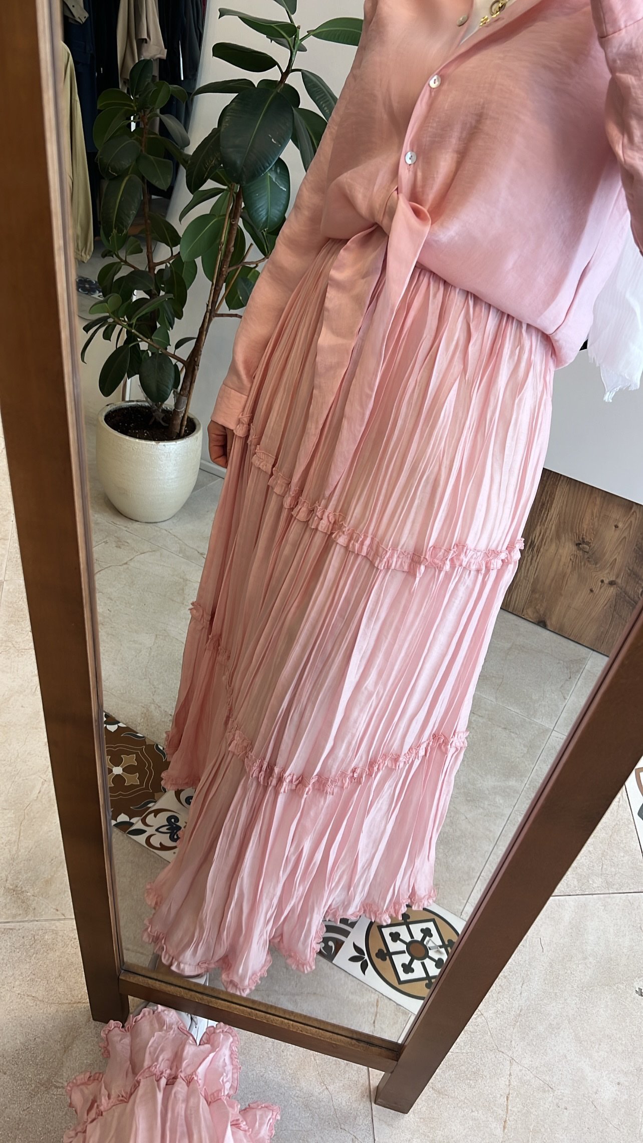 Önden bağlamalı Nil takım pembe CEREMONY