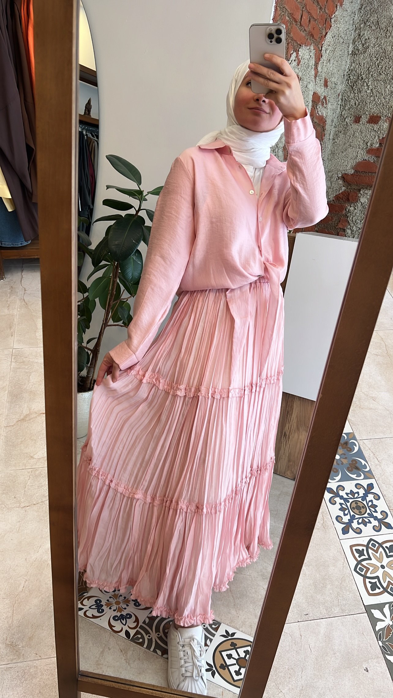 Önden bağlamalı Nil takım pembe CEREMONY