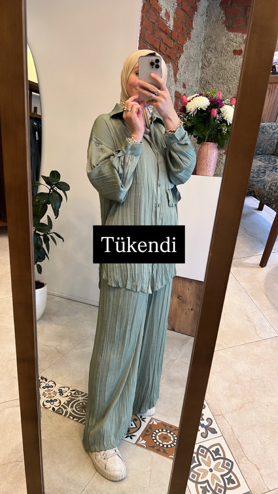 Önden düğmeli iki kat cepli pantolonlu cupra takım yeşil CEREMONY