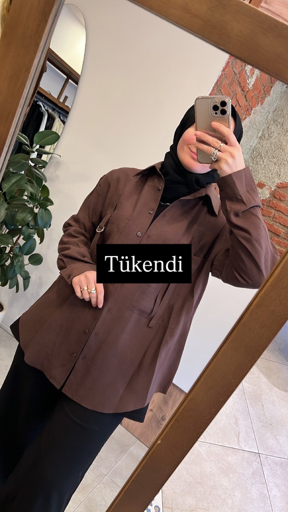 Önden iki cepli gömlek kahve CEREMONY
