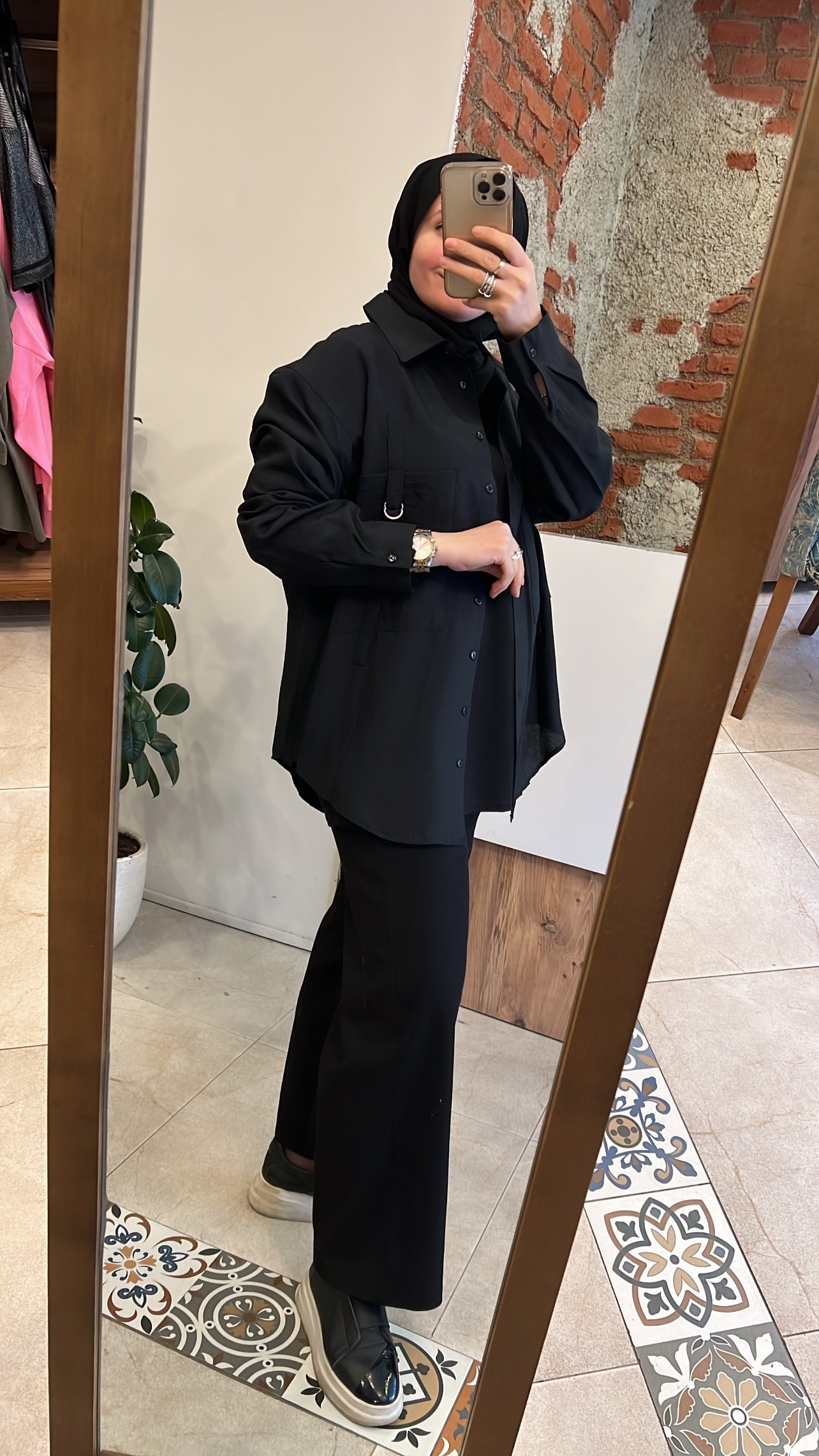 Önden iki cepli gömlek SİYAH CEREMONY