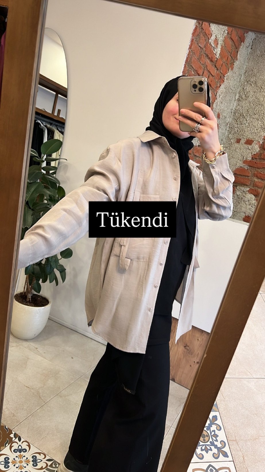 Önden iki cepli gömlek taş CEREMONY