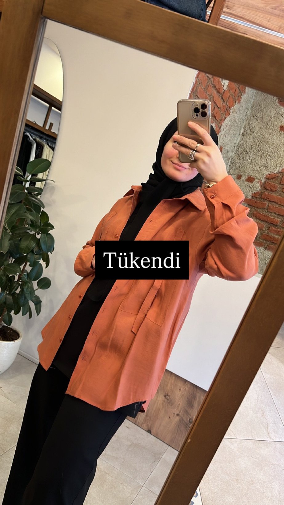 Önden iki cepli gömlek turuncu  CEREMONY