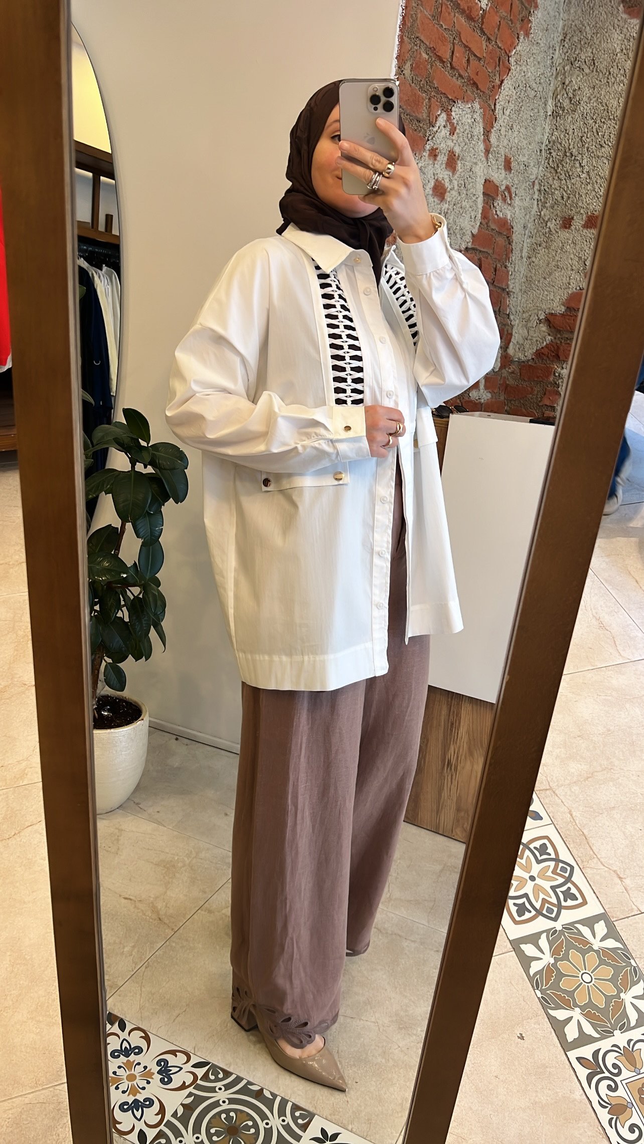 Önü dantel detaylı Paper gömlek CEREMONY
