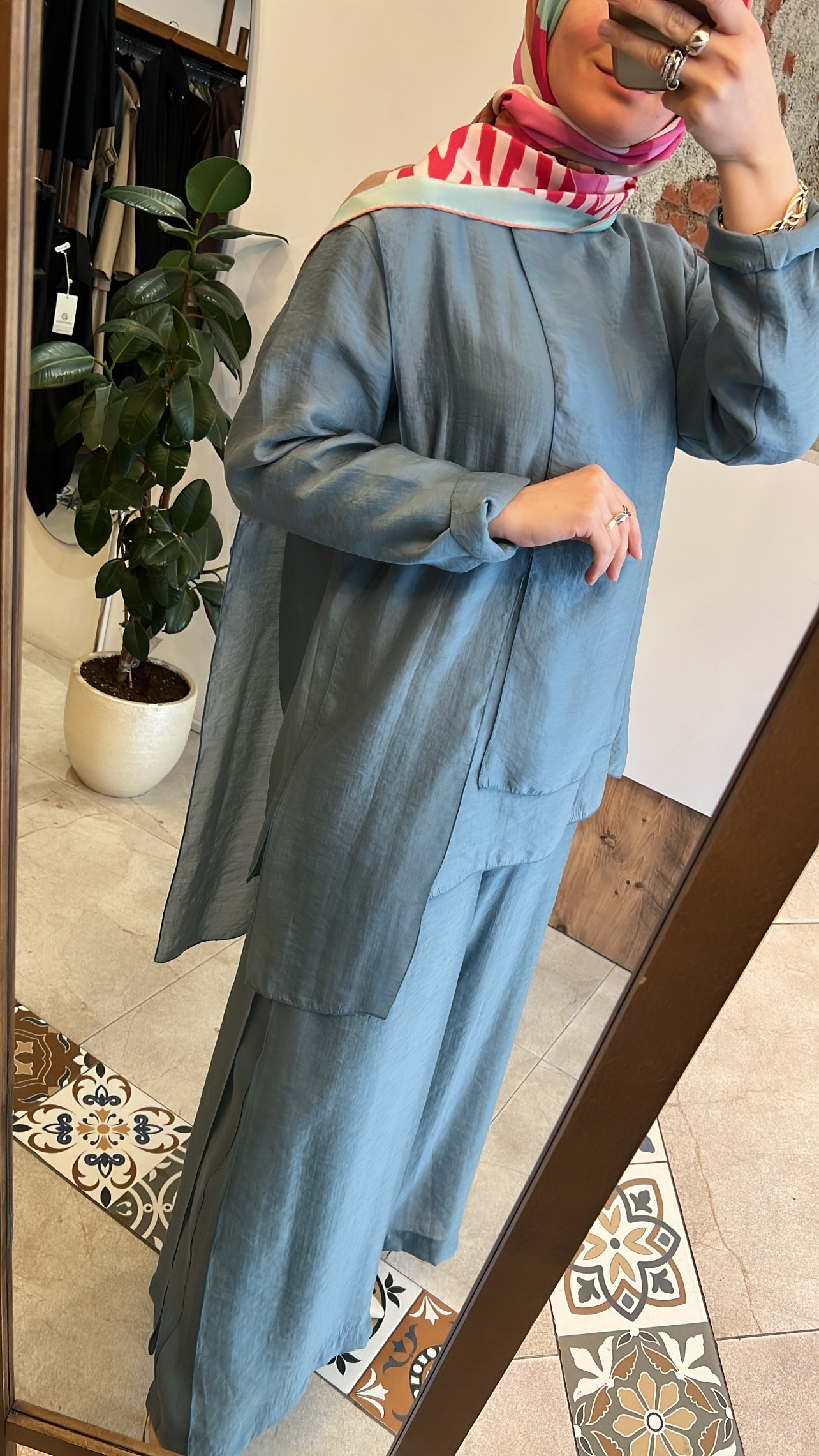 Parçalı Nil takım mavi CEREOMNY