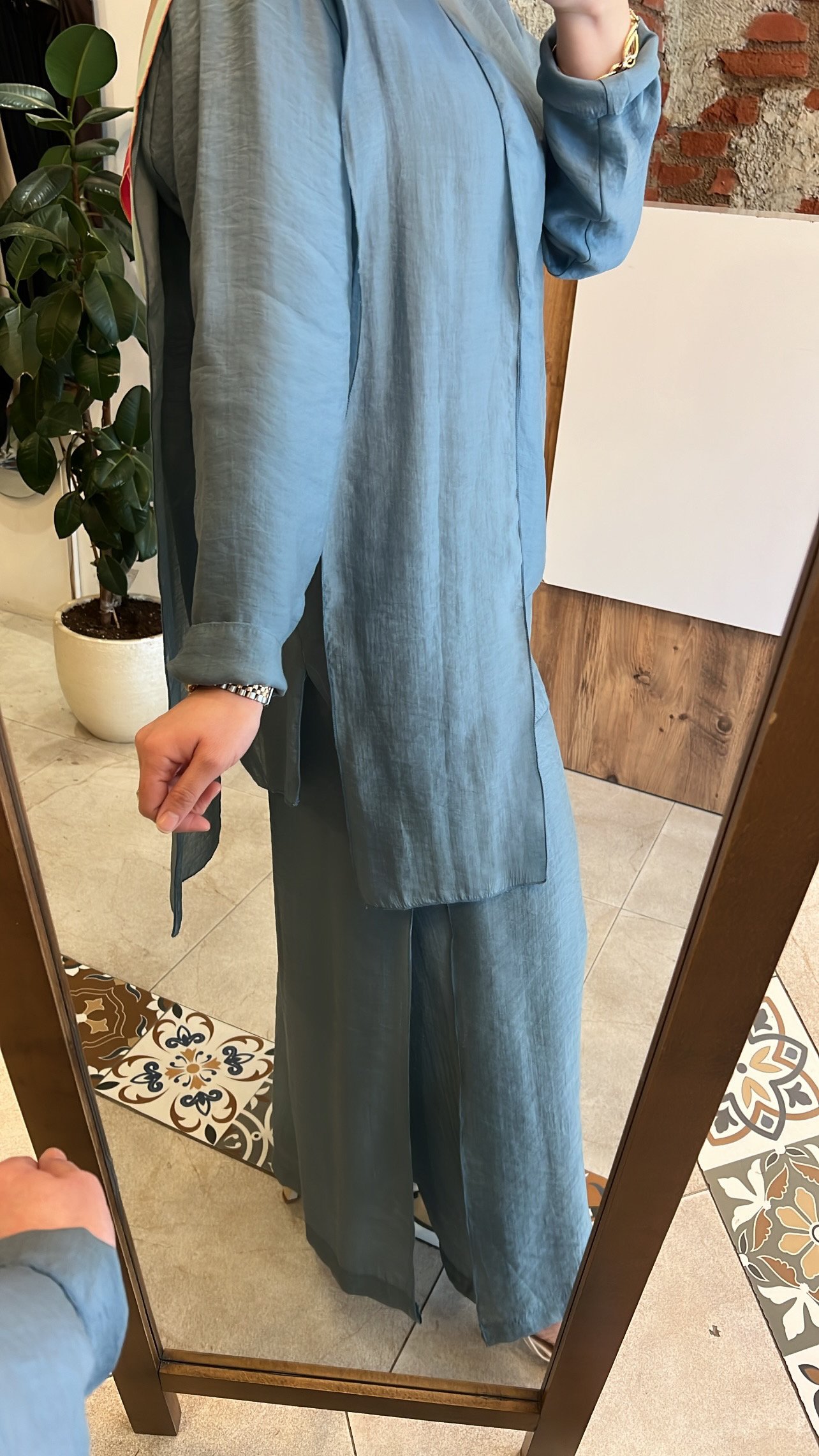 Parçalı Nil takım mavi CEREOMNY