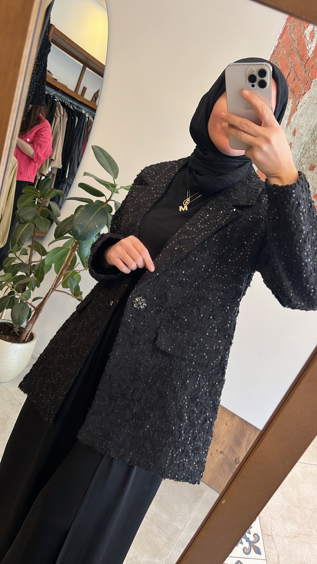 Pul payet işlemeli pamuk ceket CEREMONY