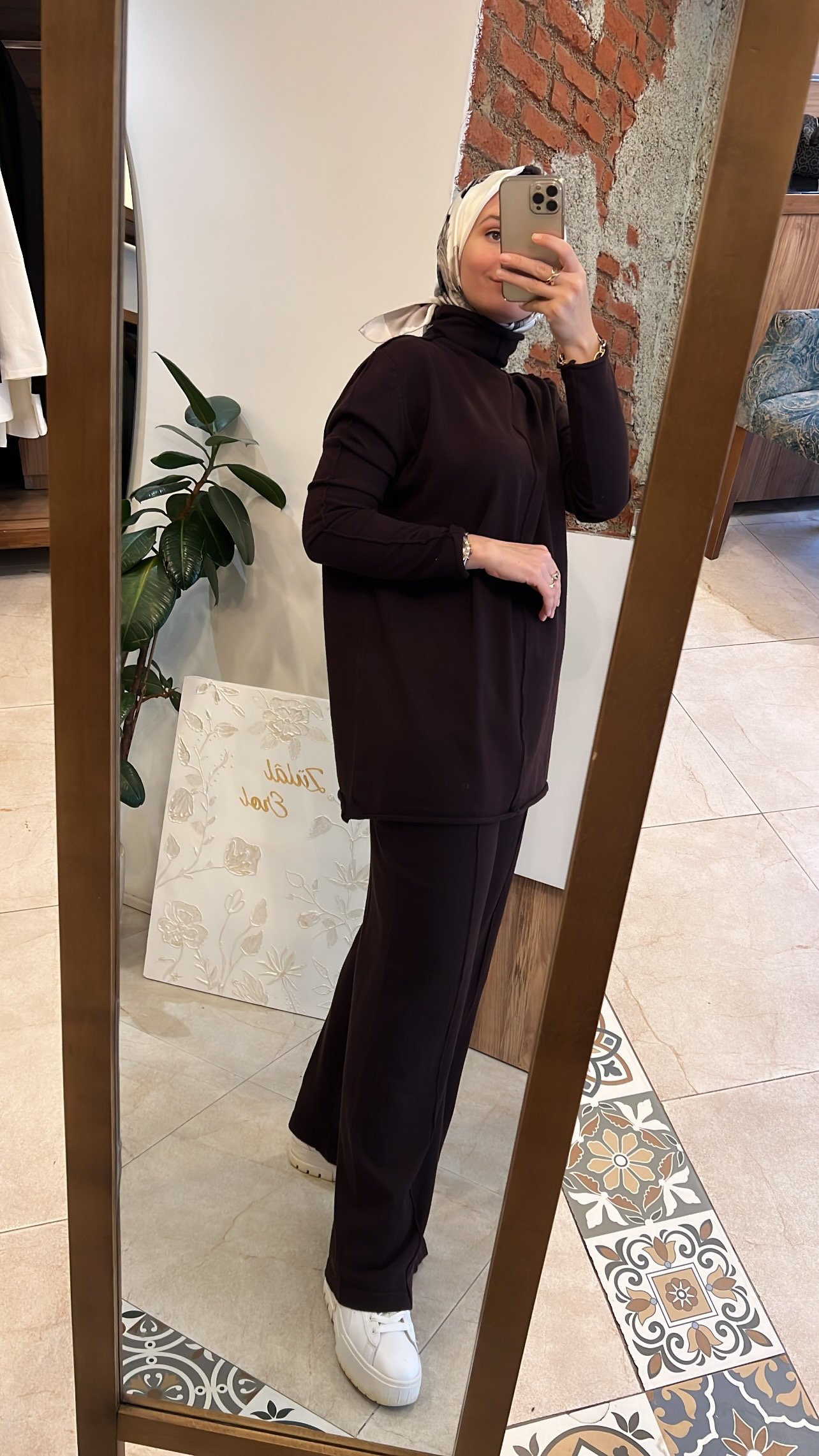 QOOQ 2Lİ TRİKO TAKIM KAHVERENGİ 