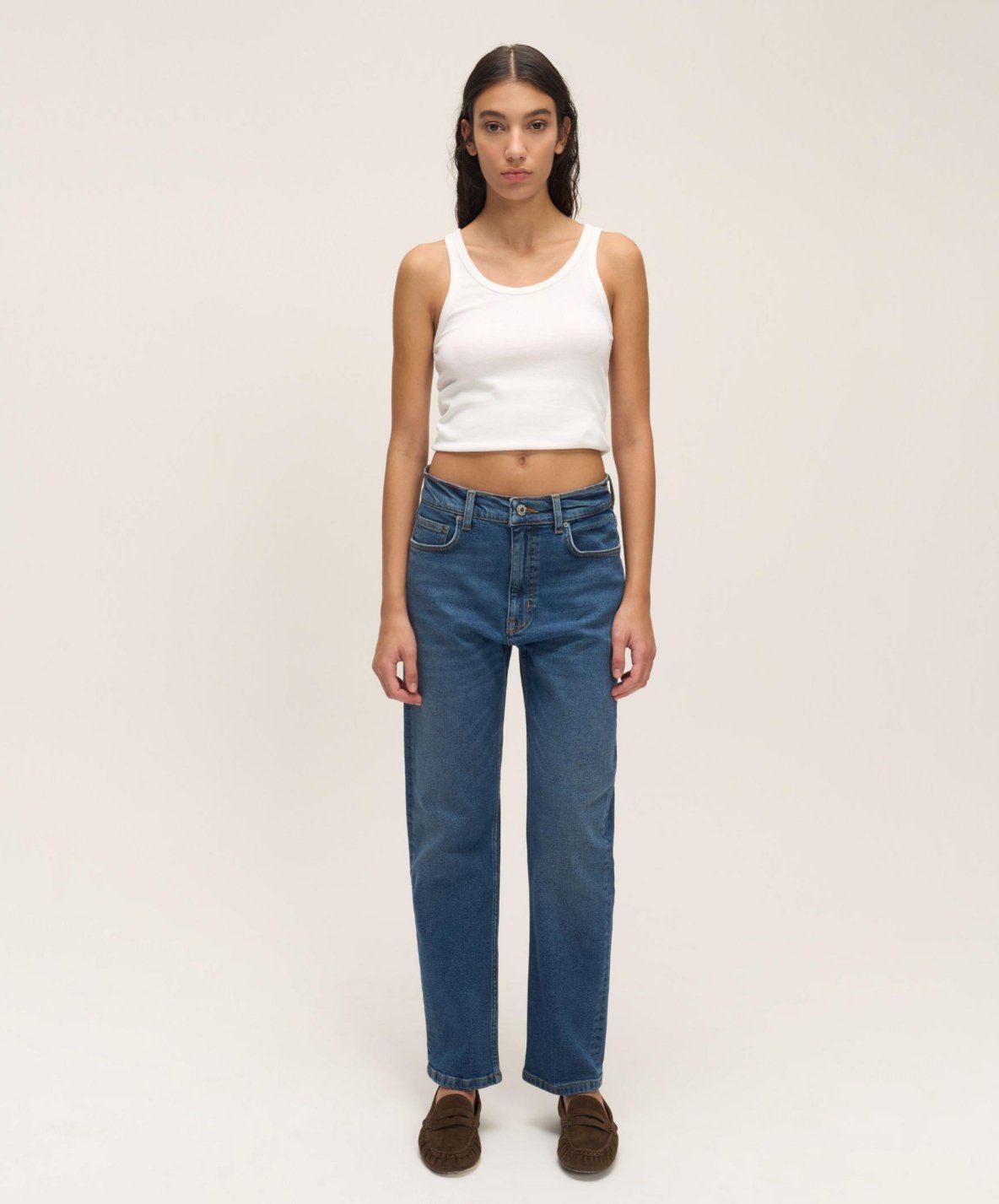 QOOQ Fit jean pantolon koyu mavi