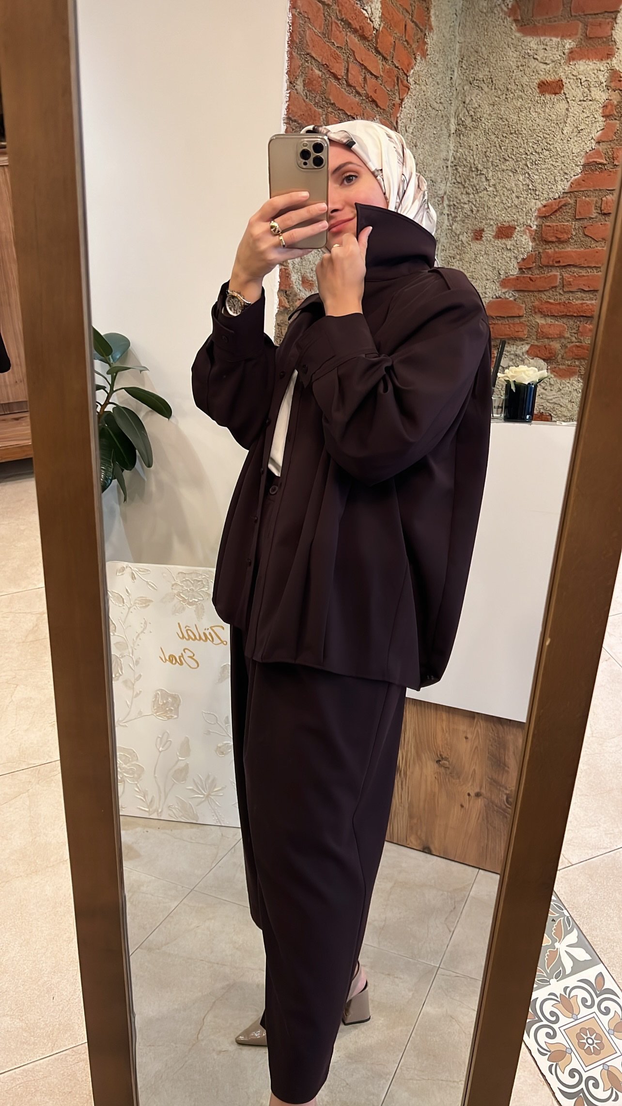 QOOQ mürdüm pileli pantolon 