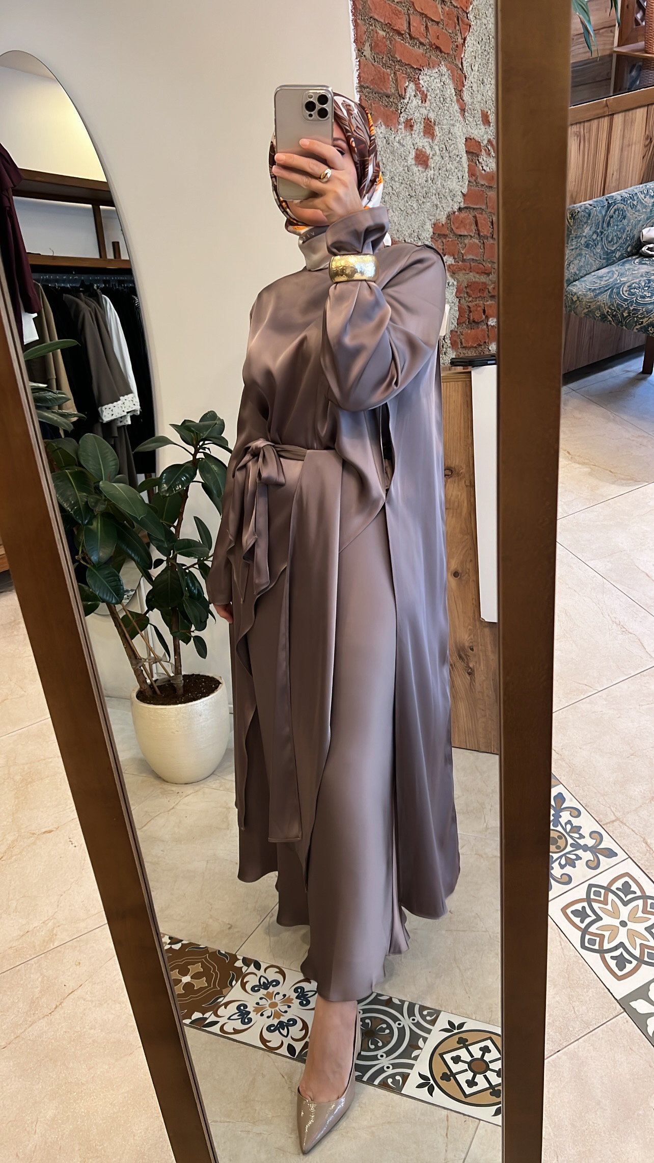 QOOQ Saten takım vizon