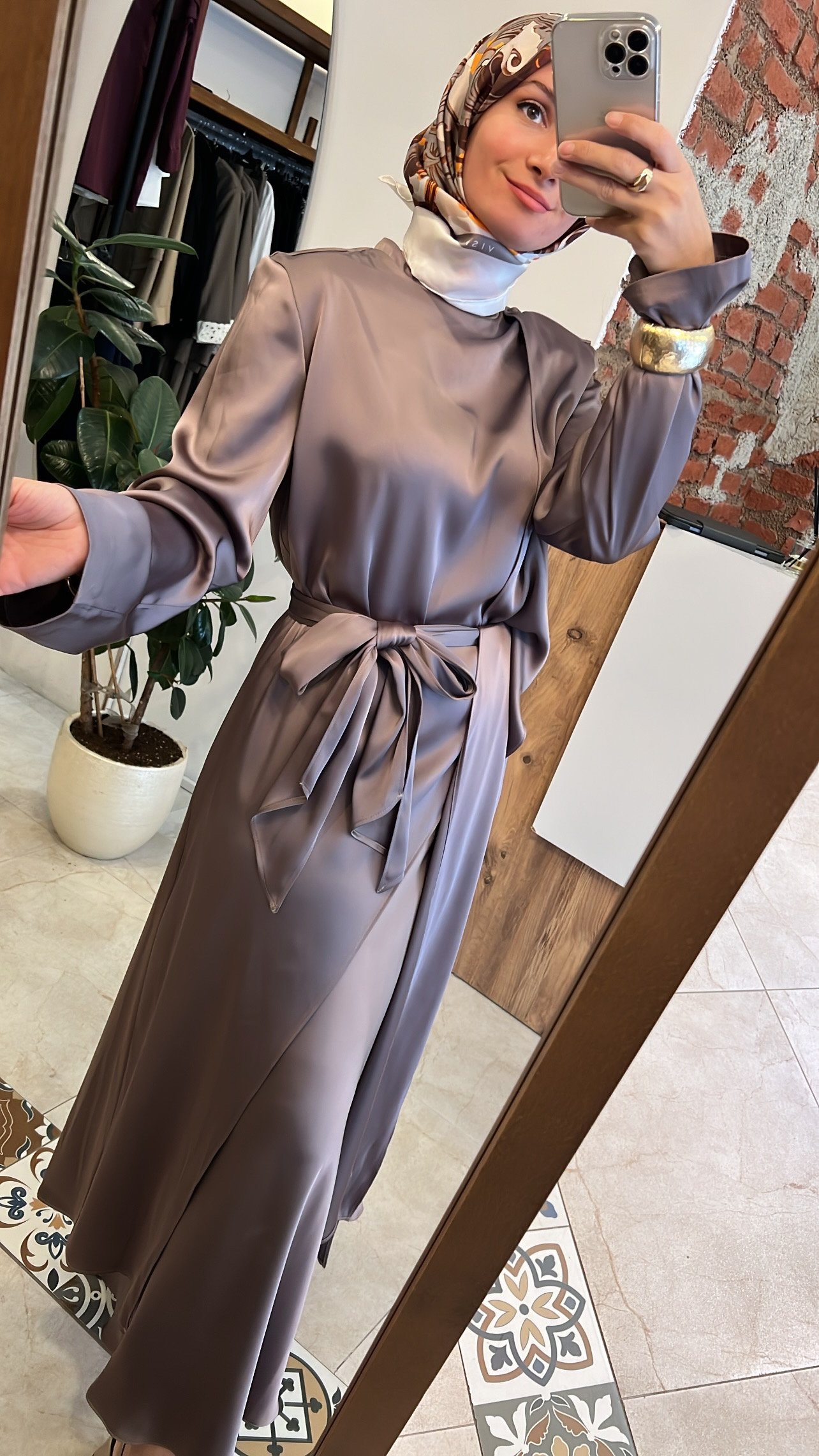 QOOQ Saten takım vizon